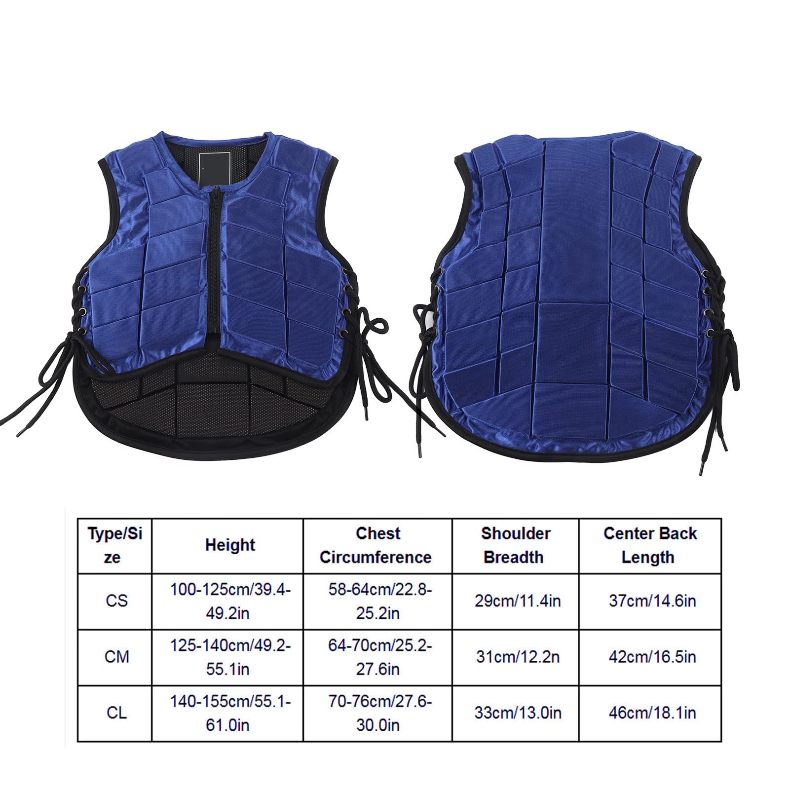 Gilet Equestre Gilet Protettivo per Il Corpo Imbottito in Schiuma Sicurezza Equitazione Equipaggiamento Protettivo per Giovani Equestri Campo Equestre