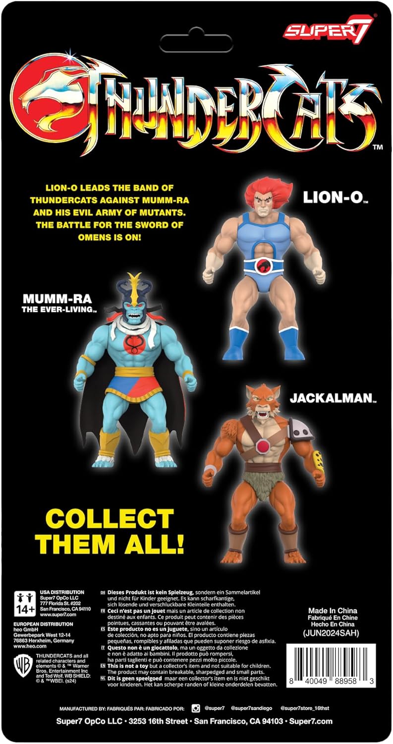 Super7 Vintage Thundercats Lion-O - 5.5" Thundercats Action Figure with Accessories Classic Cartoon Collectibles and Retro Toys