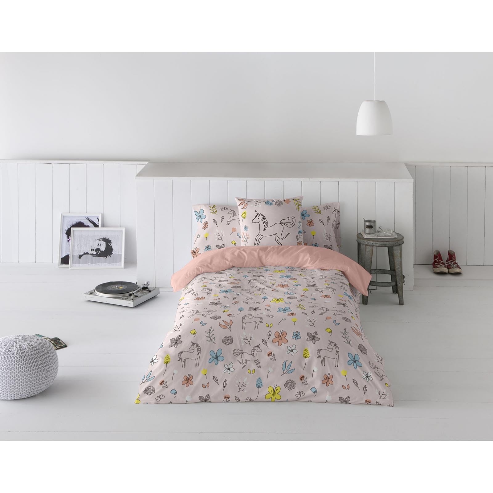 COOL KIDS Funda Nordica Cama 105, 100% Algodón, Juego de Funda para edredon 180x220 cm + 1 Funda de Almohada 45x120, Dinky