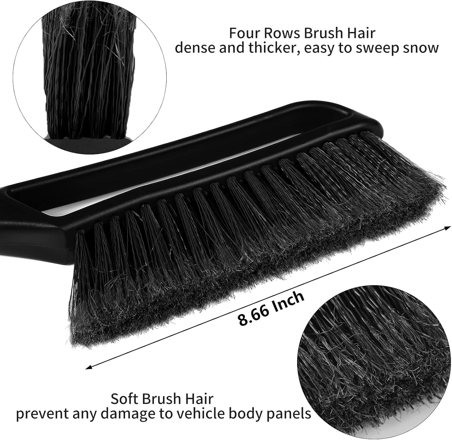 FOVAL Eiskratzer Schneebürste (68,6 cm), breiterer Schneeschaber (12 cm Breite), Schneeräumungs-Autobürste mit bequemem Schaumstoffgriff für Autos, LKWs, SUVs, Windschutzscheibe, Fenster –