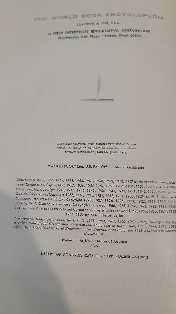 The World Book Encyclopedia A Volume 1: Field Enterprises