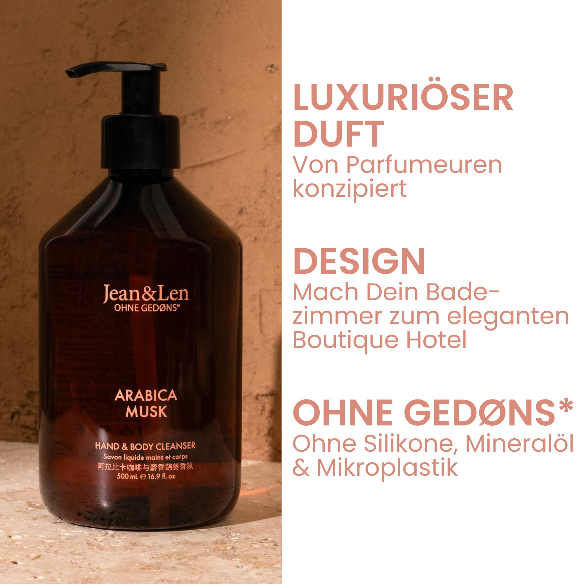 Jean & Len Hand and Body Cleanser Arabica and Musk - Image 2