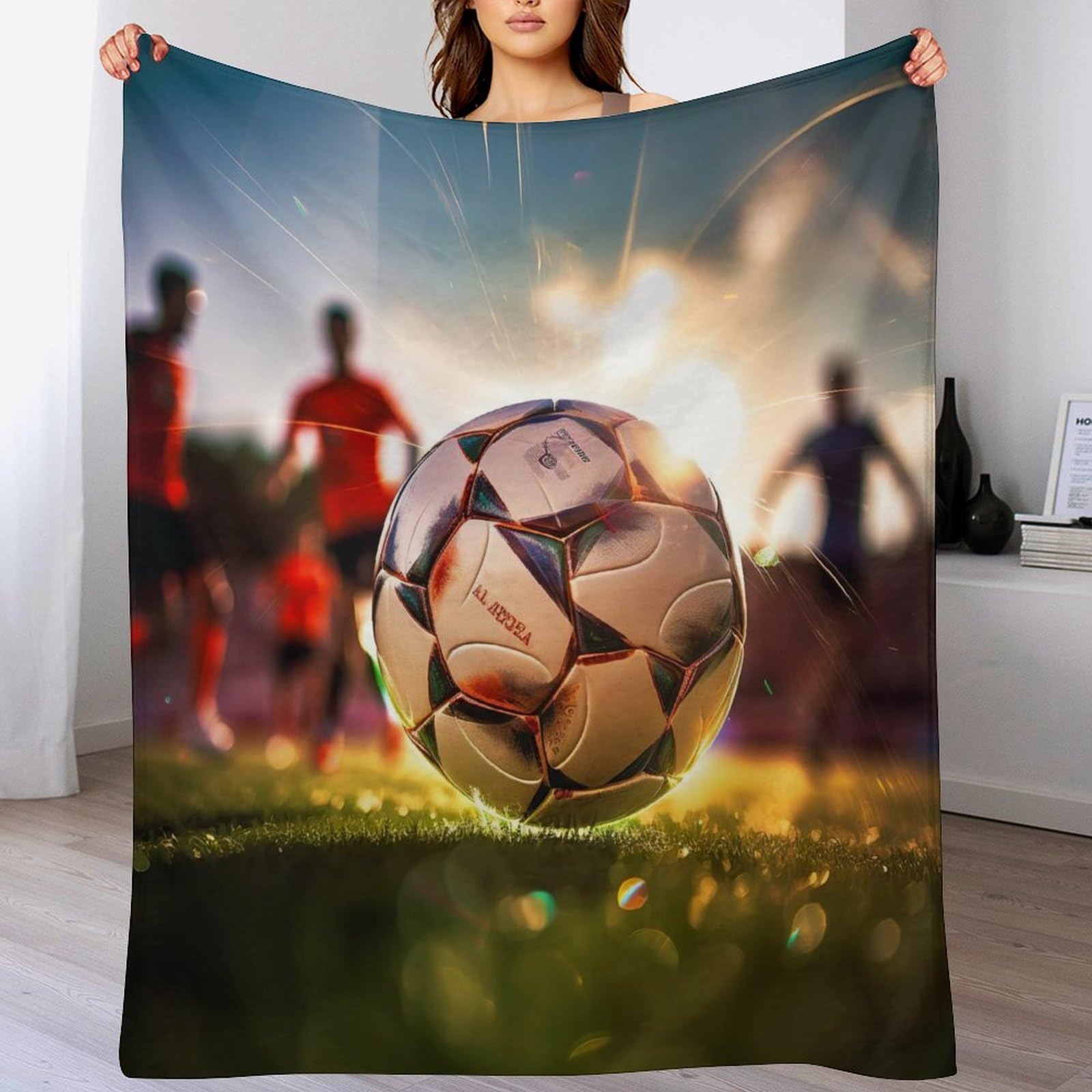 Couverture douce respirante et hypoallergénique motif football