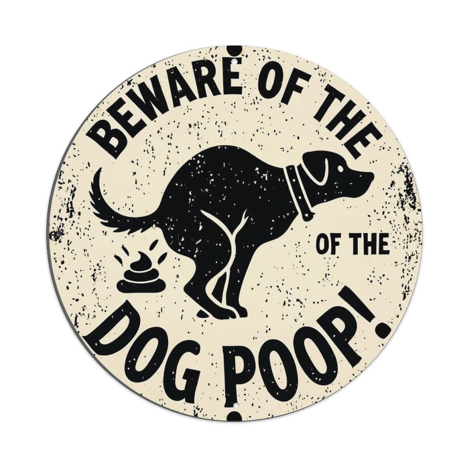 Beware Of The Dog Poop Tin Sign Metal Poster Vintage Metal Signs for Home Man Cave Bar Cafe Kitchen laundry room Wall Decorations 8x8 inches