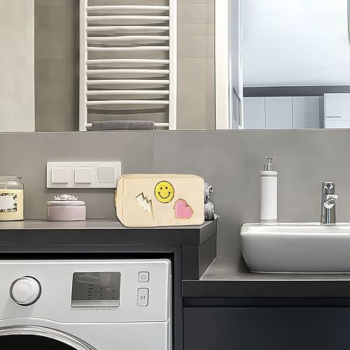 Miniatura 6 de Preppy Patch - Bolsa de maquillaje pequeña de nailon impermeable portátil bolsa organizadora de artículos de aseo personal bolsa de uso diario para