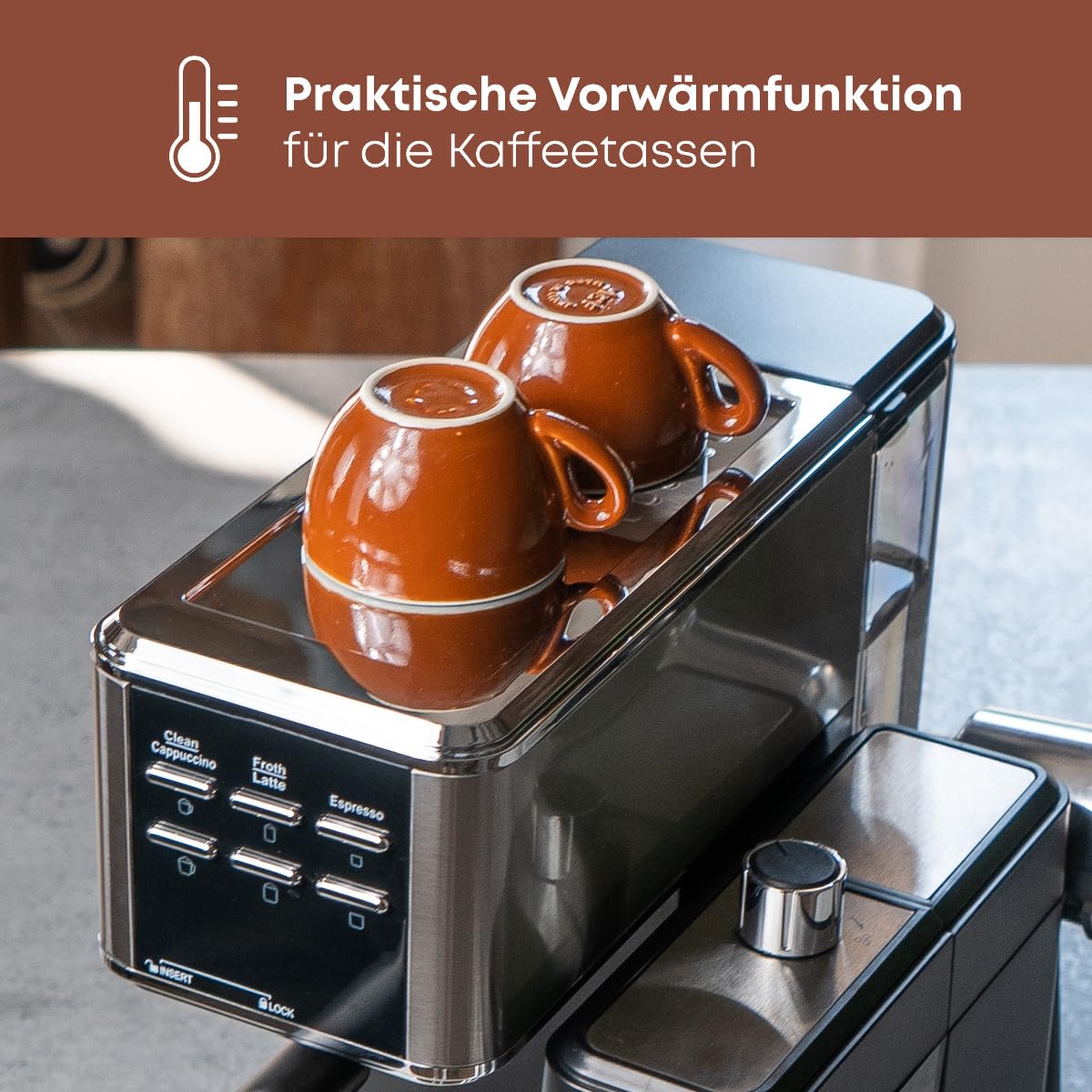 Macchina per espresso ProfiCook® 2 in 1 per caffè in polvere e capsule compatibili Nespresso - macchina con portafiltro da 20 bar - con sistema del latte per caffè e cappuccino - PC ES 1266