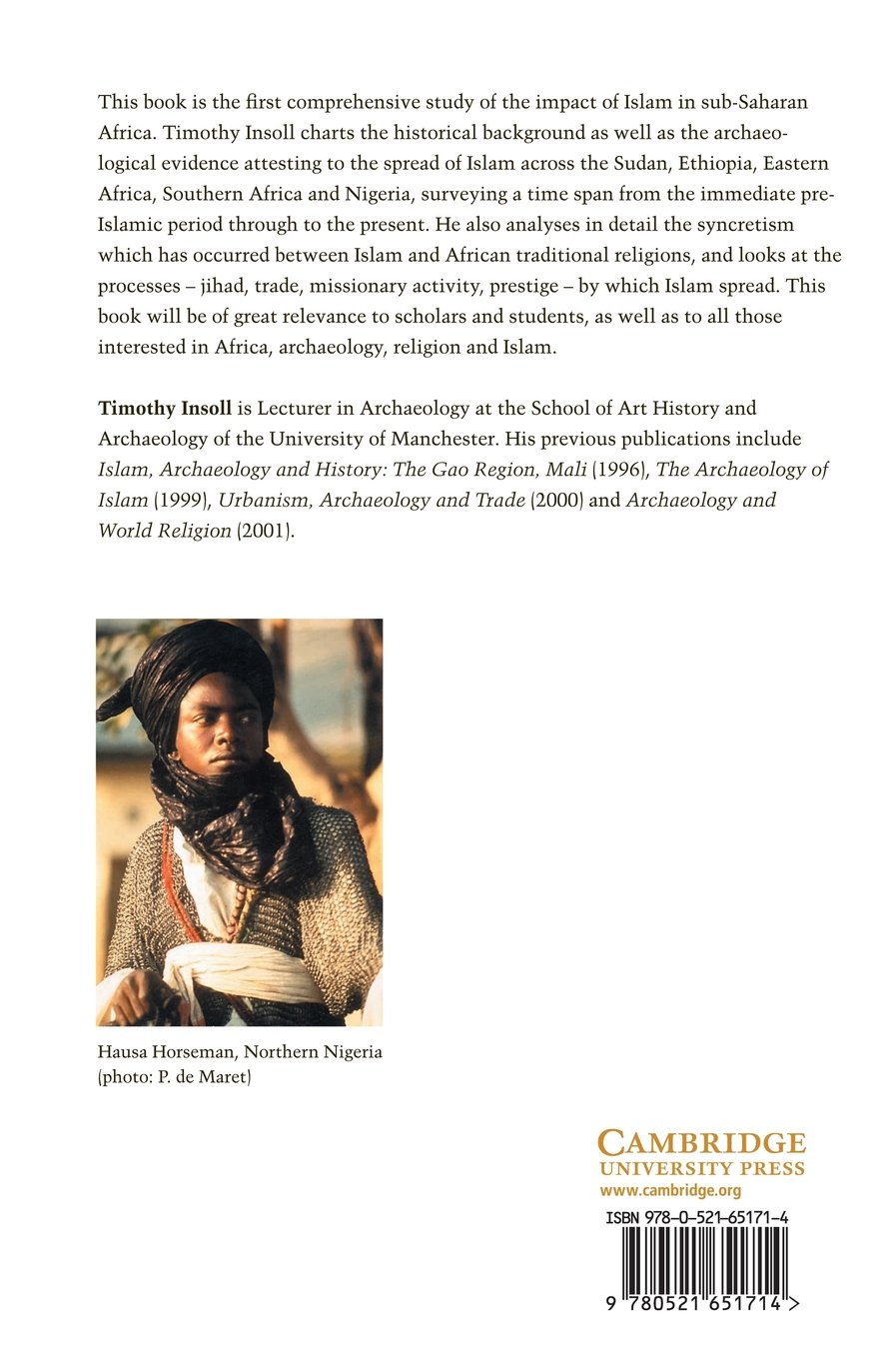 The Archaeology of Islam in Sub-Saharan Africa Hardback (Cambridge World Archaeology)