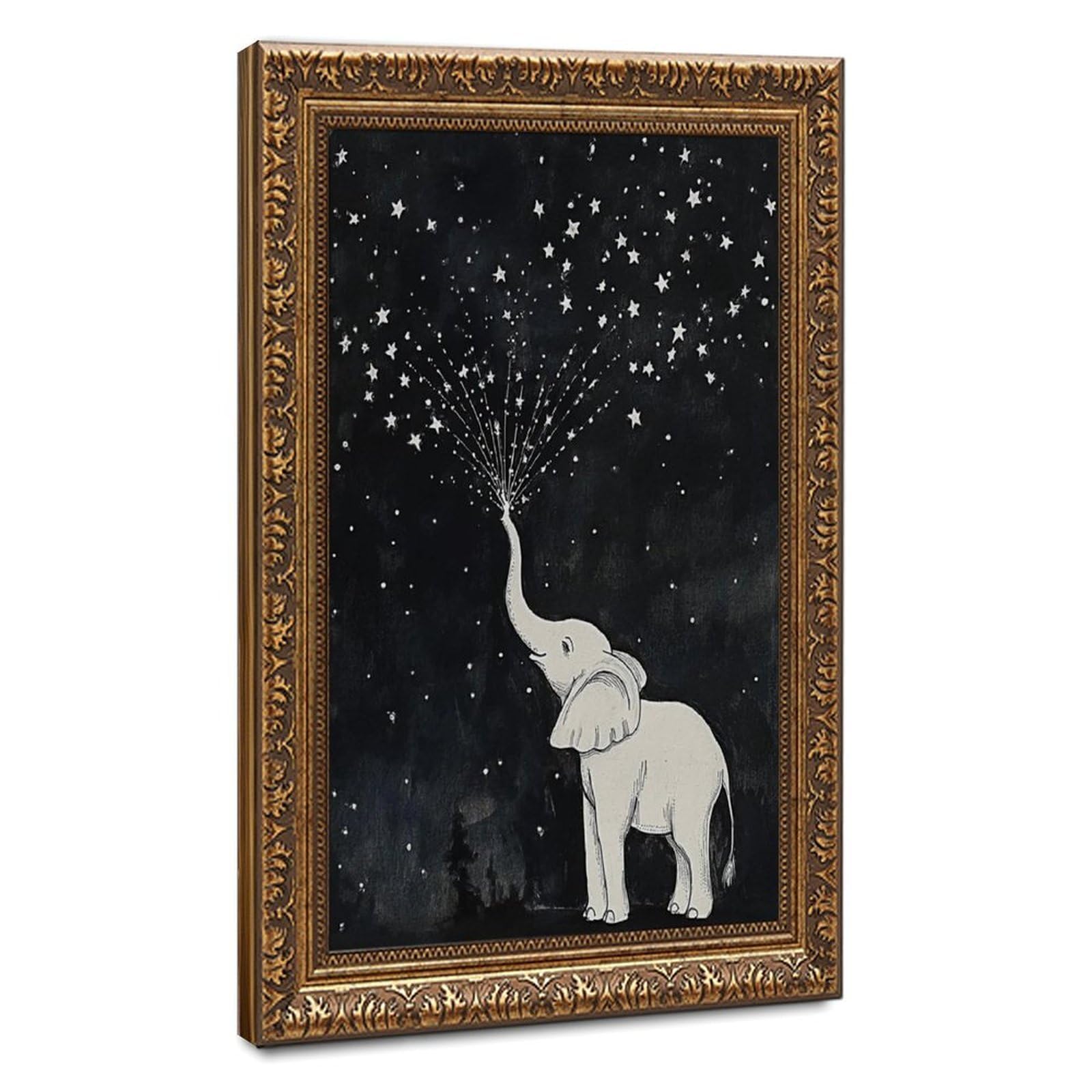 Bareronor Elephant And Star Poster Canvas Poster Bedroom Decor Landscape Office Room Decor Gift 12" L X 18" W