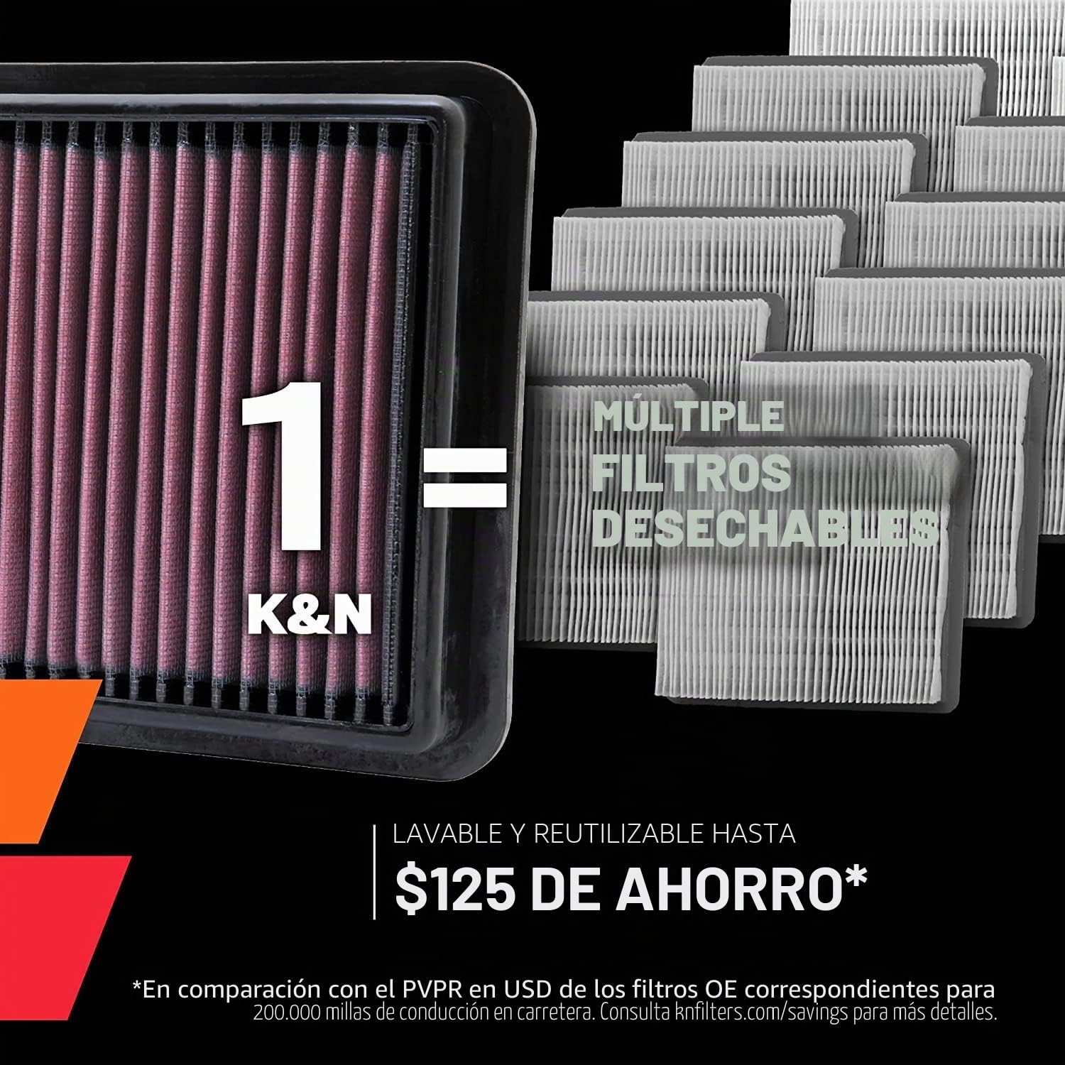 K&N 33-3037 Filtro de Aire, Rojo