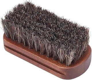 Jscarlife Jscarlife Polishing Shoe Shine Horsehair Deep Cleaning Brush, 100% Soft Genuine Horse Hair Bristles,Cleaning Leather Shoes Boots Or Other More Leathers Care Brush,Shine Brush,Buffing Brush