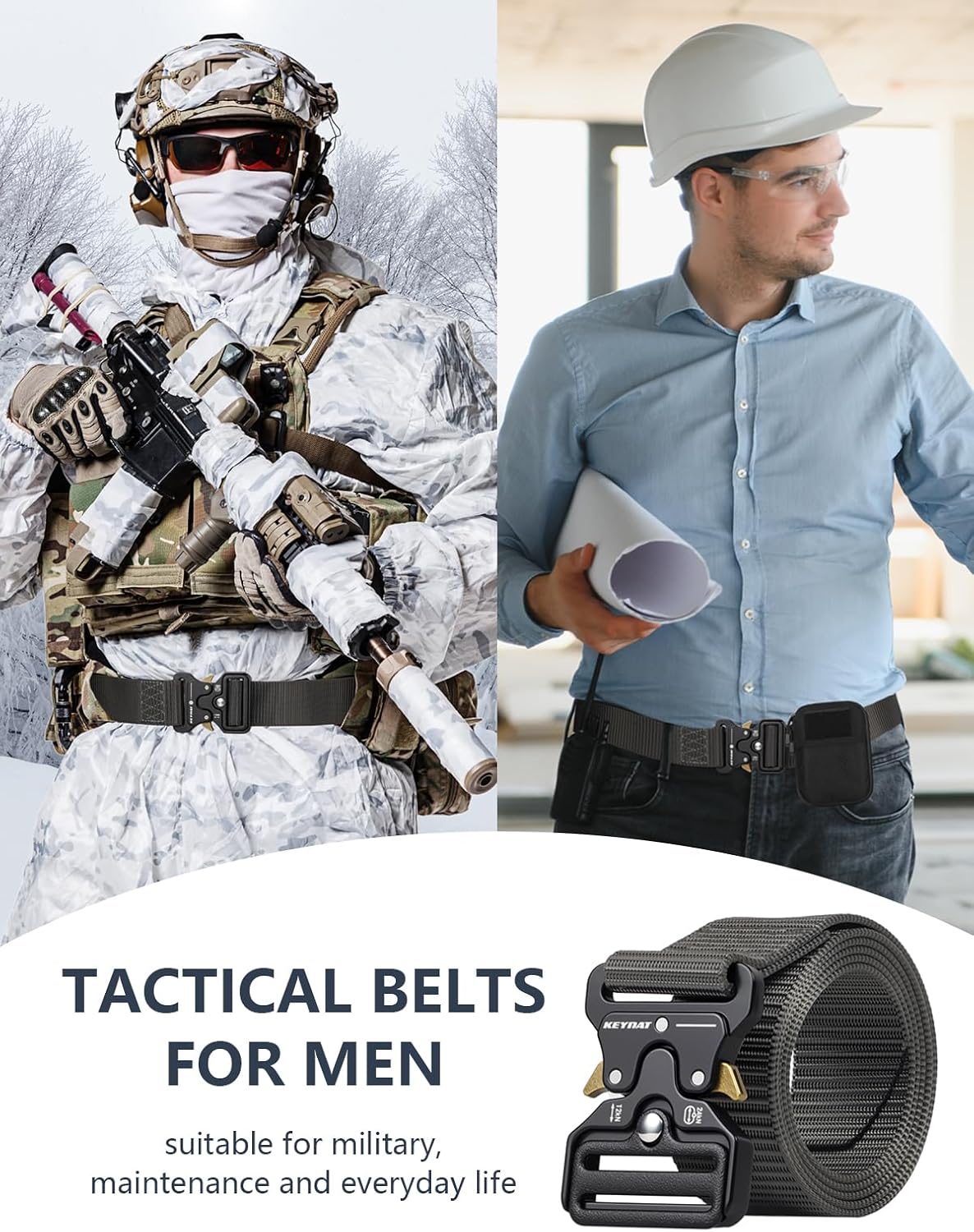 MensTacticalBelt MilitaryStyleNylon Tactical Belt MultiFunctionalTactical Web BeltsQuick ReleaseZincAlloyBuckle - Image 7