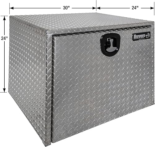 Vista 56 de Buyers Products 1705102 - Caja de herramientas para debajo del cuerpo de camión de aluminio de rosca diamantada, 18 x 18 x 14 pulgadas, fabricada