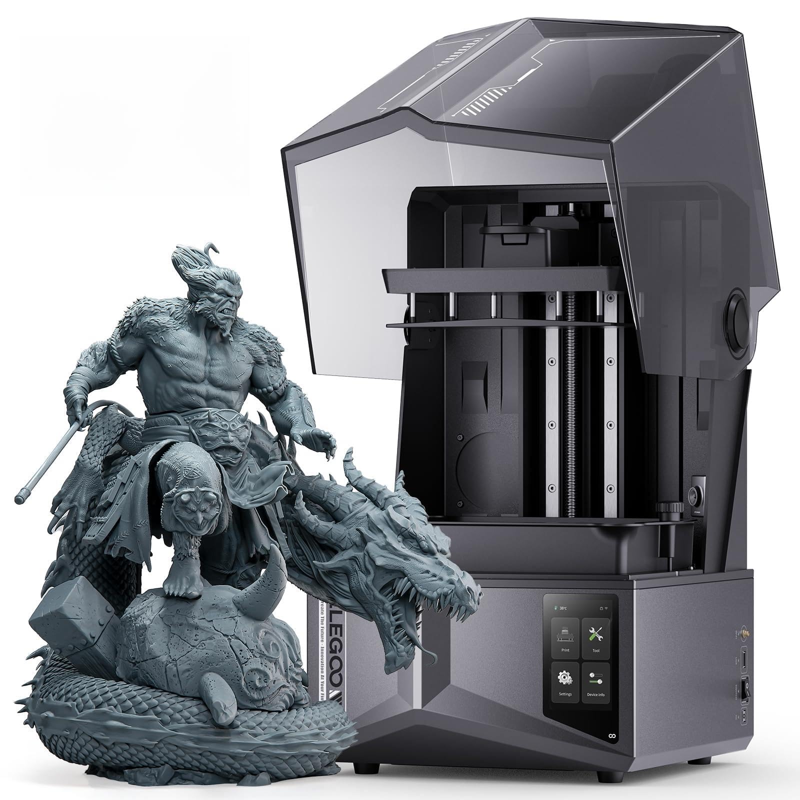 ELEGOO Saturn 4 Ultra Resin Drukarka 3D, 10" Mono LCD 12K, Drukowanie Z Dużą Prędkością 150 mm/h, Inteligentne Automatyczne Poziomowanie, Transfer Wifi, Rozmiar Wydruku 218,88x122,88x220 mm³
