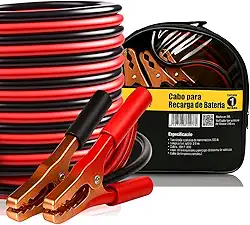 Cabo Chupeta 1000 Amp para Carro, Moto e Caminhão, Carga Rápida e Segura, Compatível com Baterias 12V e 24V, Fio Reforçado 2,5m, Alta Resistência e Durabilidade, Ideal para Emergências Automotivas!