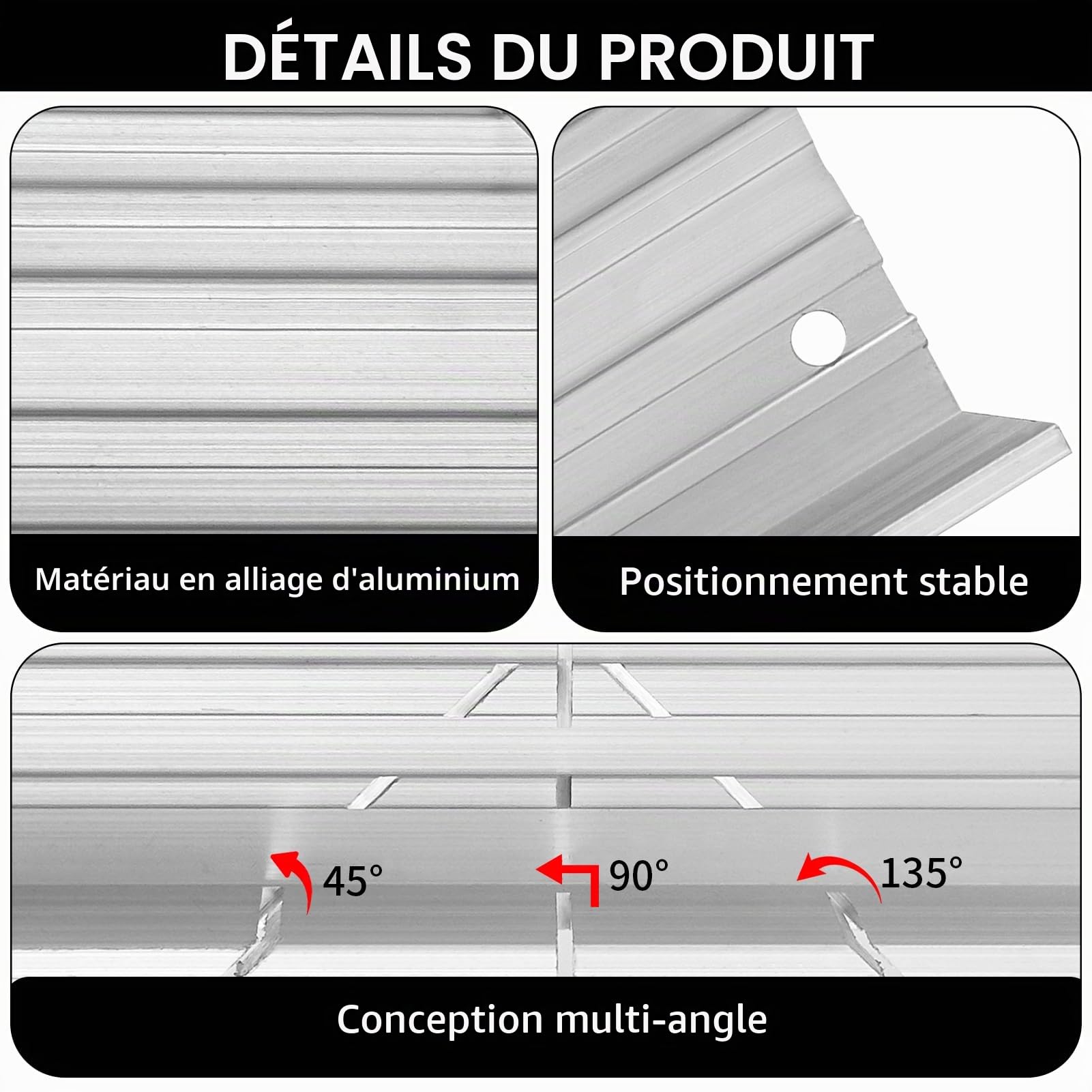 Petite boîte à onglets en métal argenté de 13 cm - Construction en aluminium et en acier - Pour bricoleur, menuisier