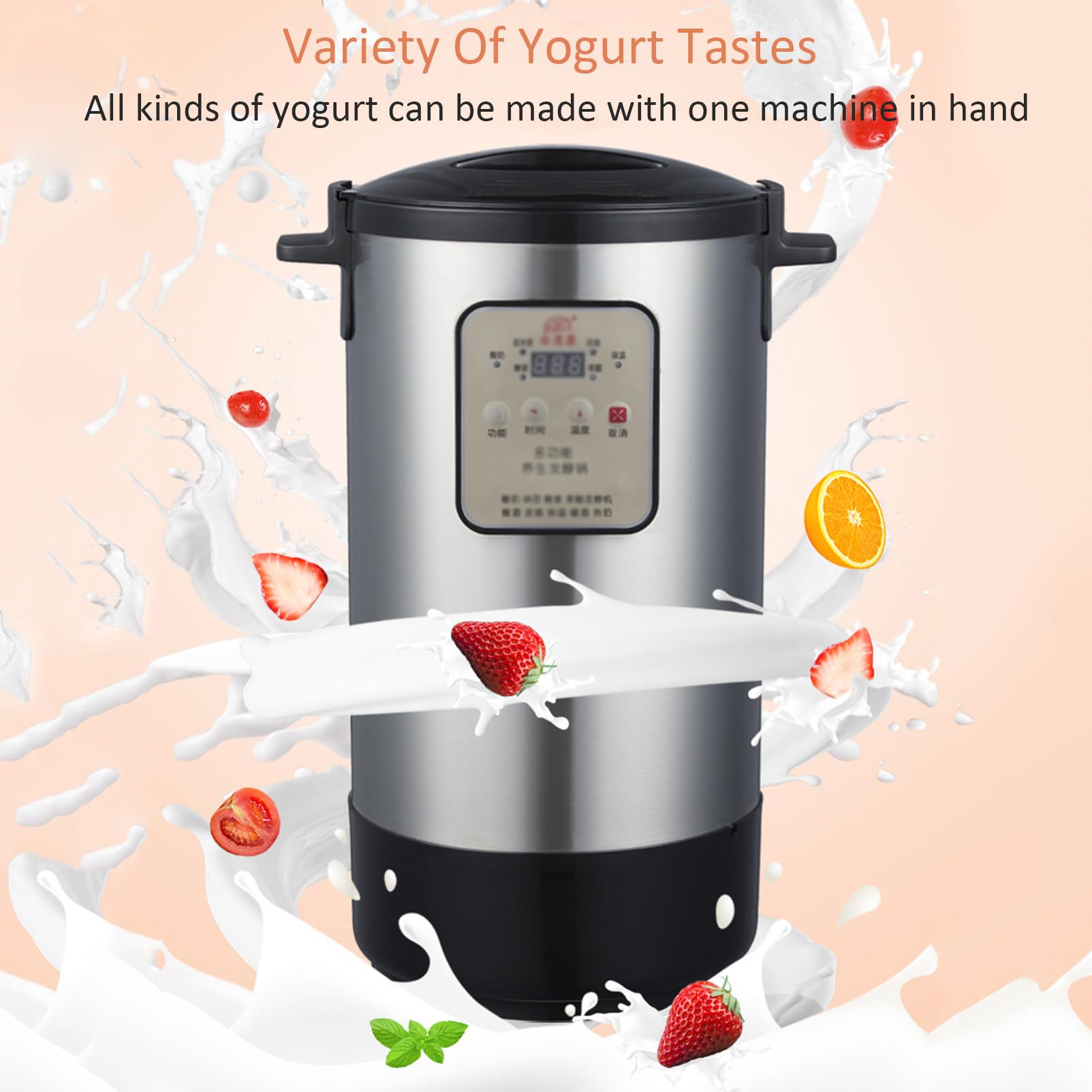 Máquina de Fermentación, Fermentador de Control Inteligente Automático Completo de 12 litros, Fermentador Eléctrico para Hacer Yogur, Fermentación de Vinagre de Frutas