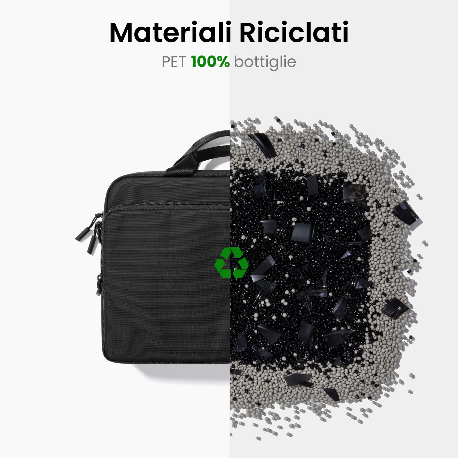BASE XX Borsa Toploader Per Notebook 15.6" - Scomparto Imbottito Con Cerniera E Tracolla, Nera - 3