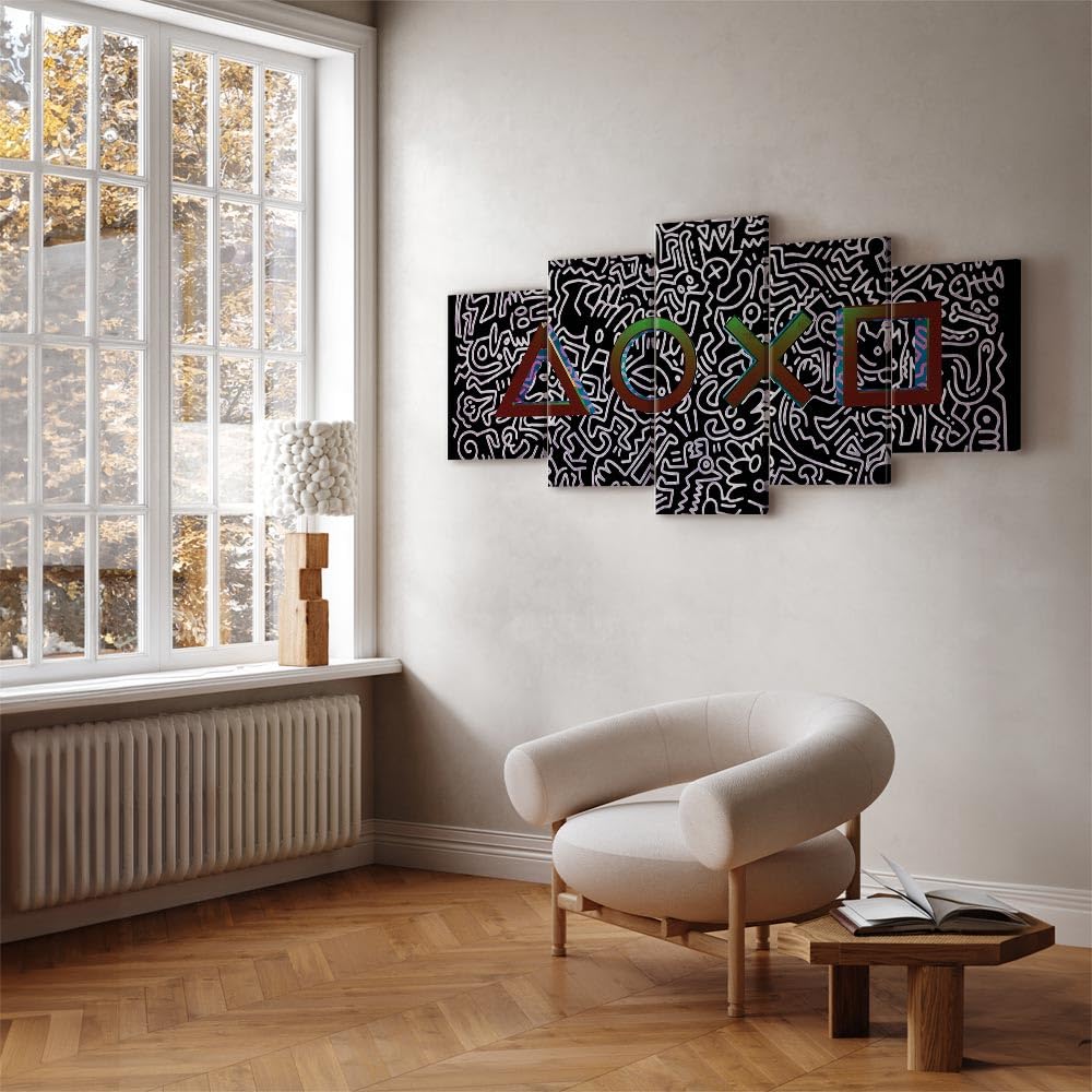 murando - Cuadro en Lienzo Consola de juegos 225x112 cm 5 piezas