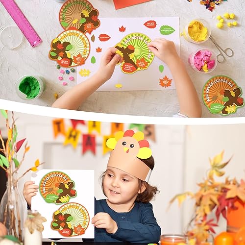 Miniatura 6 de Juego de 24 kits de manualidades religiosas de otoño de Acción de Gracias para niños, kit de manualidades con cruz cristiana Dios nunca me deja con