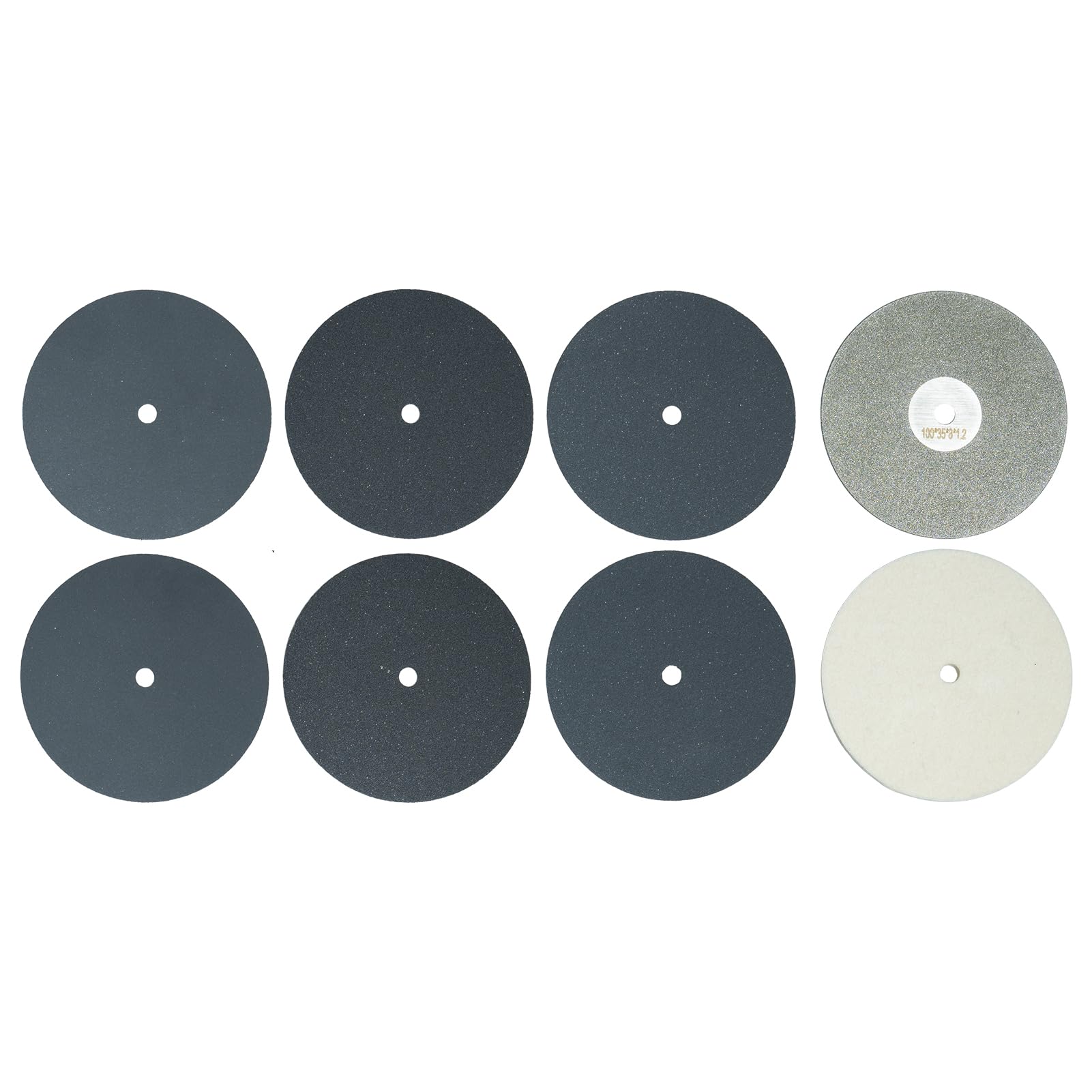 Diamant-Polierpads Set, 10,2 cm, 8 Stück, Körnung 320-600-1200, für Glaskristall, Jaspis, Granitstein