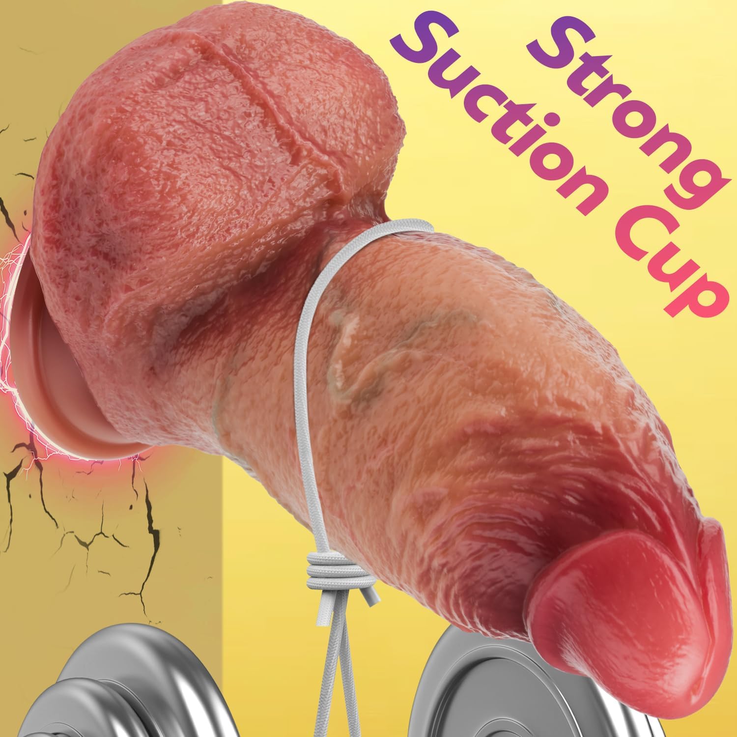 3.7'' Diameter Huge Thick Dildos, 8 Inch Dual Density Realistic Big Dildos with Strong Suction Cup for Hands-Free, Giant Dildo G-spot Anal & Vagina Stimulation for Women Men Advanced Players