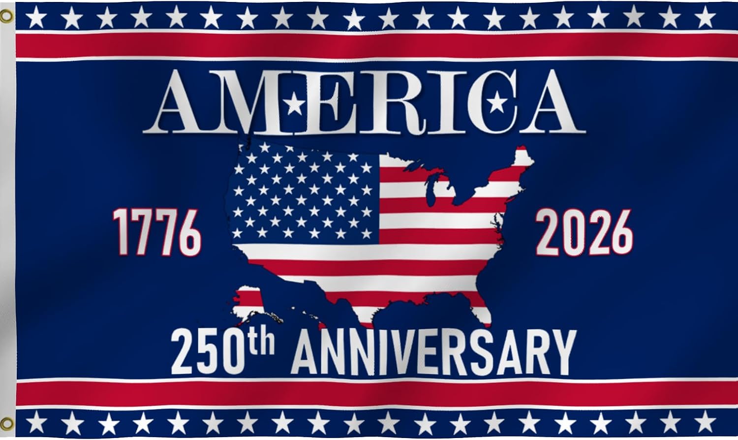 American 250th Birthday Flag 6X10FT, 1776 2026 Anniversary Flags, Large American Banners, Men Women Banner,Vibrant Colors, Double Stitched with 2 Brass Grommets, Bar Garden Street Decoration, GYM, Office Decor,Indoor Outdoor Use,Gifts. (12x18ft)