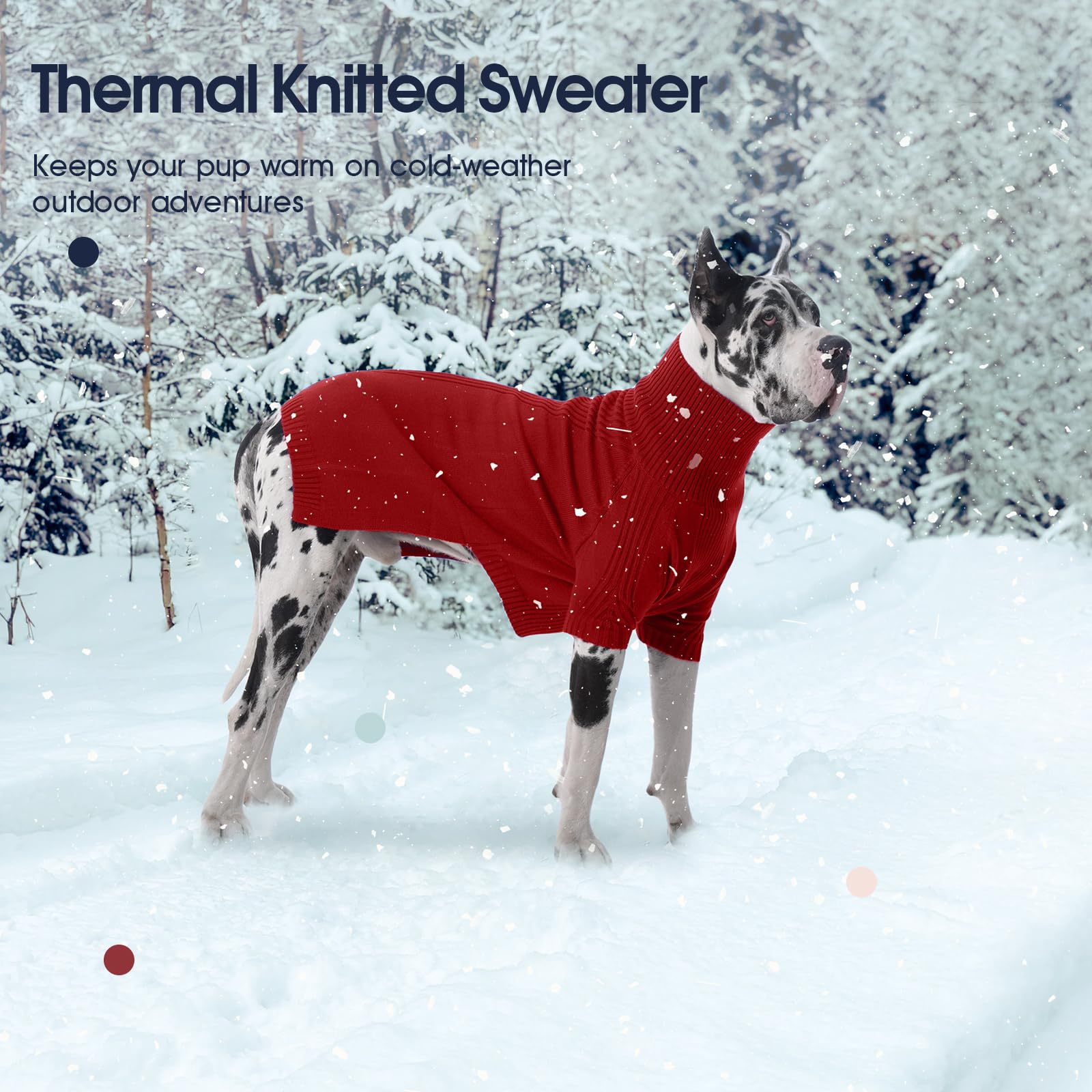 Maglione Invernale Per Cani IECOii - Dolcevita Caldo Per Cani E Gatti, Taglie XS-XXXXL, Ideale Per Natale E Inverno