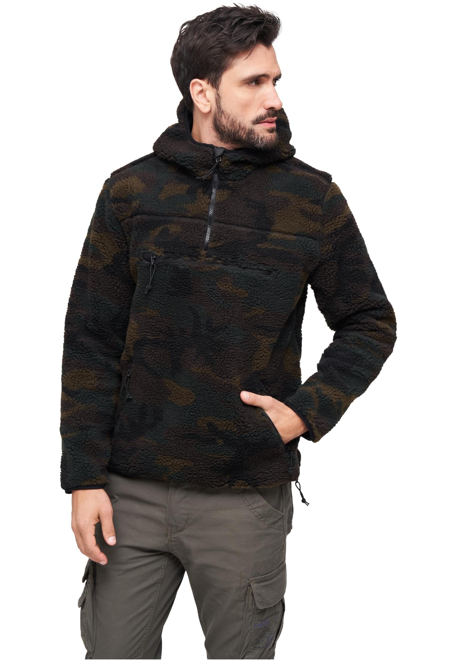 Brandit Teddyfleece Worker Pullover, color: woodland, size: XXL