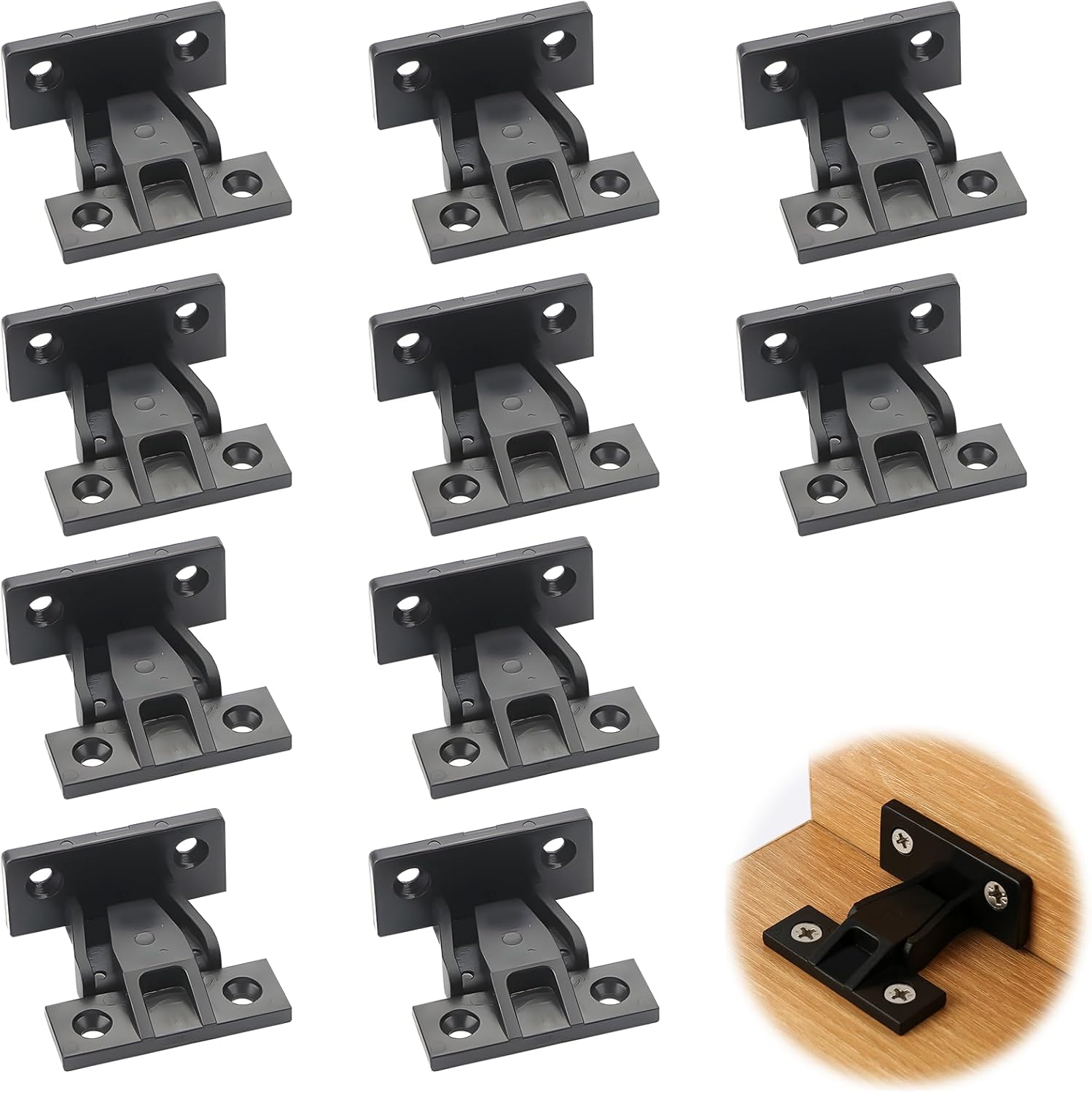 10 X Keku Push in Plinth Fasteners Fittings, Press Fit Panel Clips ABS Furniture Panel Board Connector Bath Panel Fixings Clips Quick Fitting Kitchen Kickboard Clips for Cabinets Wardrobe Bed Table