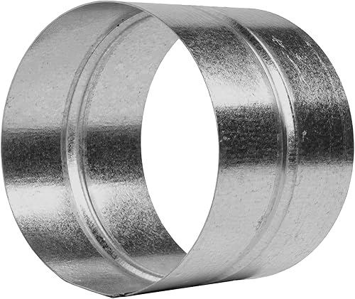 Acoplamiento de conducto de acero galvanizado - Ajuste hembra de 4 pulgadas - Conector y extensión de conducto de aire acondicionado redondo -