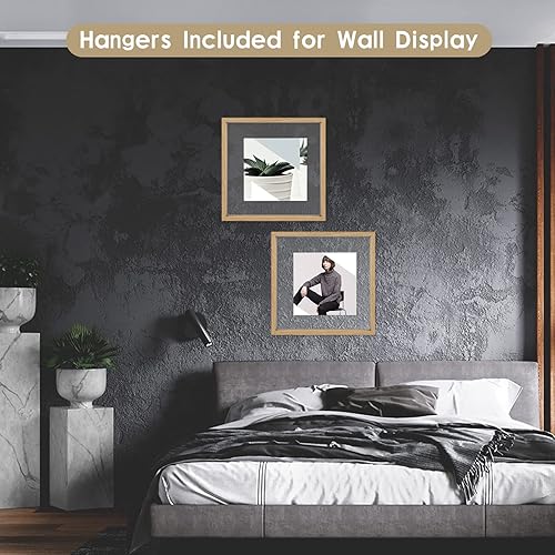 Vista 95 de MUYE Juego de 2 marcos flotantes de 11 x 14 pulgadas, marco rústico de doble cristal, para mostrar fotos de cualquier tamaño de hasta 11 x 14