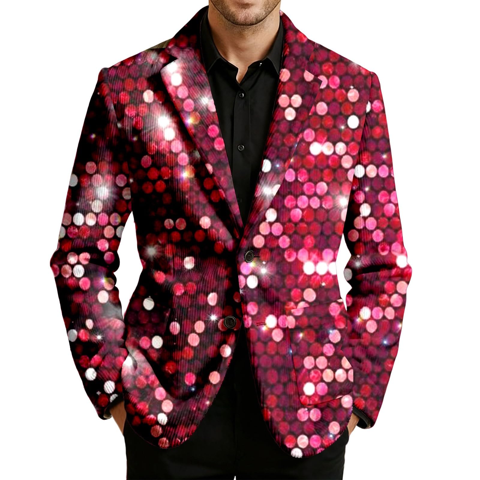 Blazer Hombre Chaqueta Americana Corduroy Estampada Lentejuelas Diseño Moda Casual Corte Regular Brillante Cómodo Para Carnaval Fiesta Noche