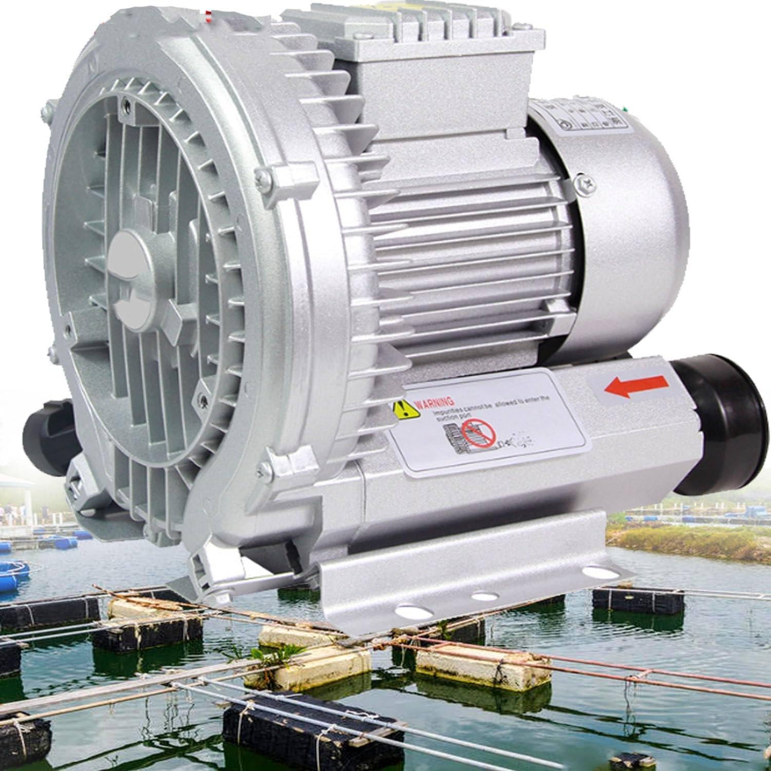 Soffiante Monofase 220v, Soffiante Ad Anello Vortice Ad Alta Pressione, Pompa per Vuoto Industriale per Soffiaggio O Aspirazione Dell'aria, 120w-1500w,120W/0.16HP