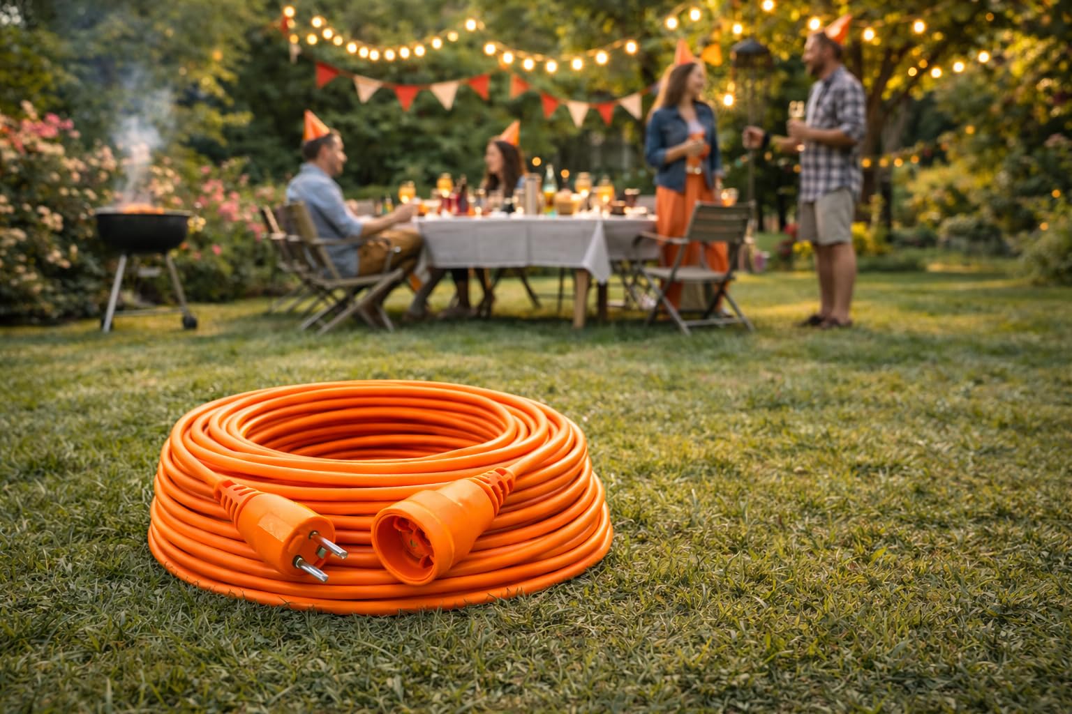 Verlängerungskabel 50m 220–240V, 10A, Robustes Stromkabel für Garten, Baustelle, Werkstatt und Camping, extra Lange Reichweite, Flexible PVC-Isolierung