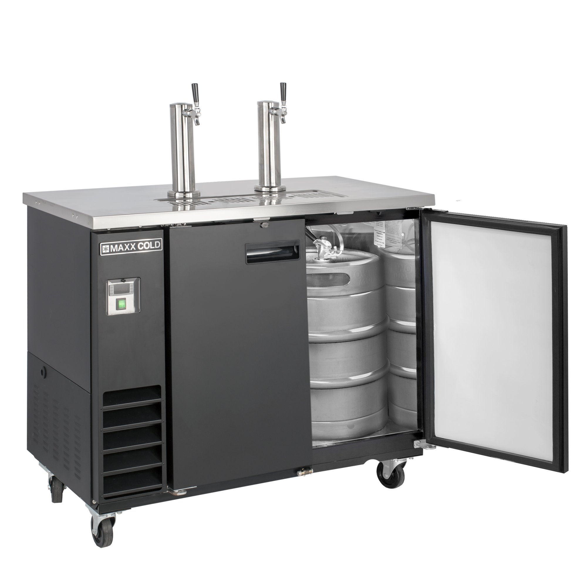 Maxx-Cold MXBD48-2BHC 47.5-Inch-Wide Beer Single Tower/Dispenser with Stainless Steel top and 10.5 cubic feet (297L) storage capacity - Black