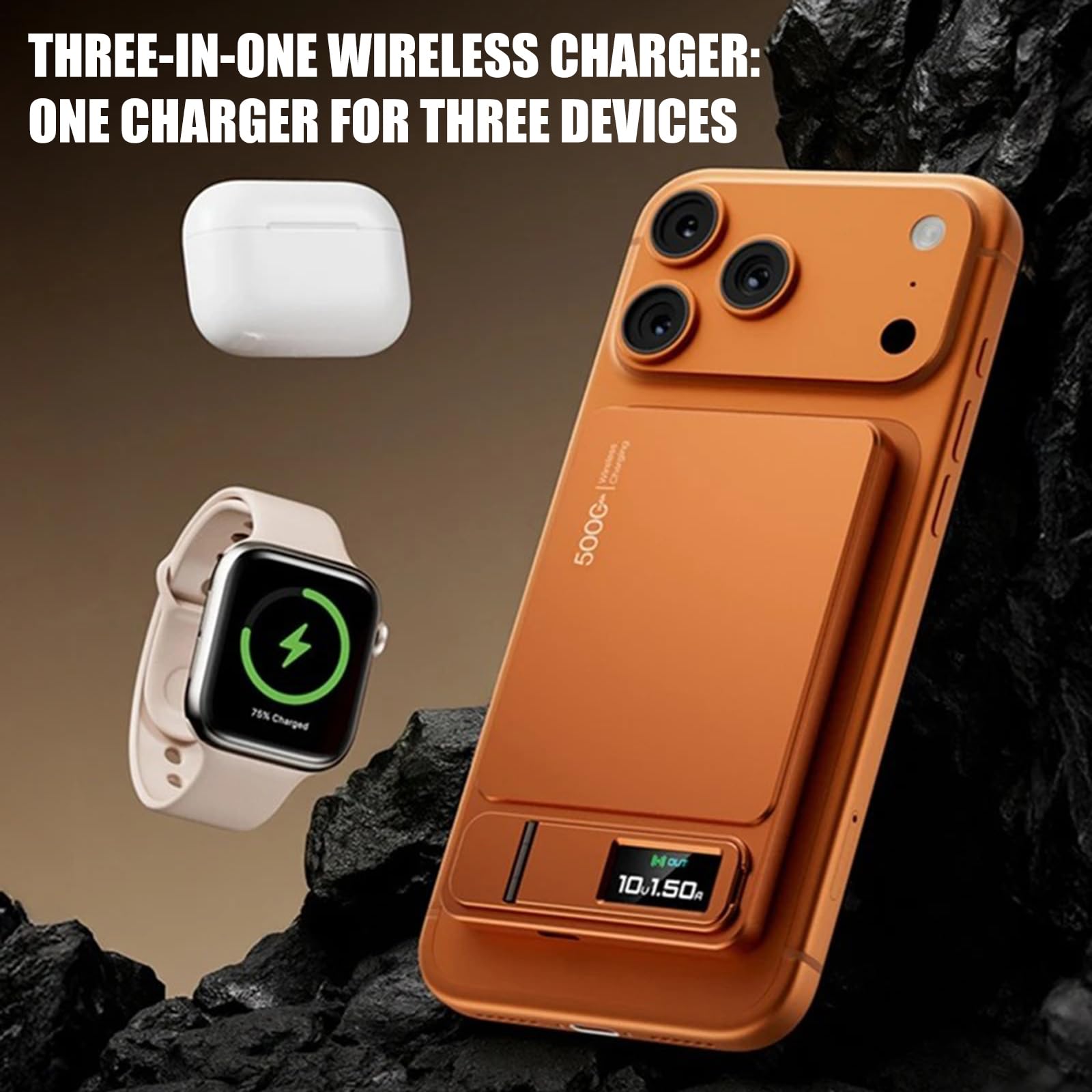 Respaldo de energía inalámbrico magnético con Pantalla a Color Clara 5000 mAh 10000 mAh Carga portátil para tabletas de teléfono Paquete de batería inalámbrica de Carga rápida