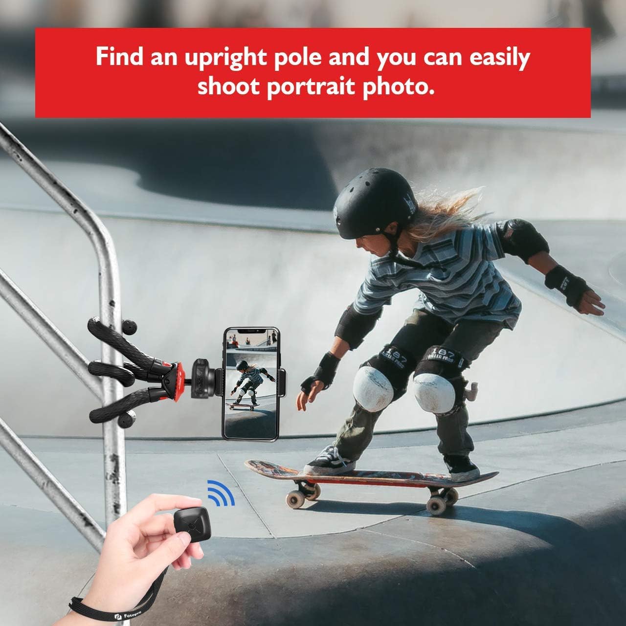 Fotopro UFO2 Phone Tripod, Cell Phone Tripod for Phone, Flexible Tripod for Camera DSLR, Smartphone Tripod Portable Compact Selfie Stick 4 71v0tV9I69L. AC SL1280