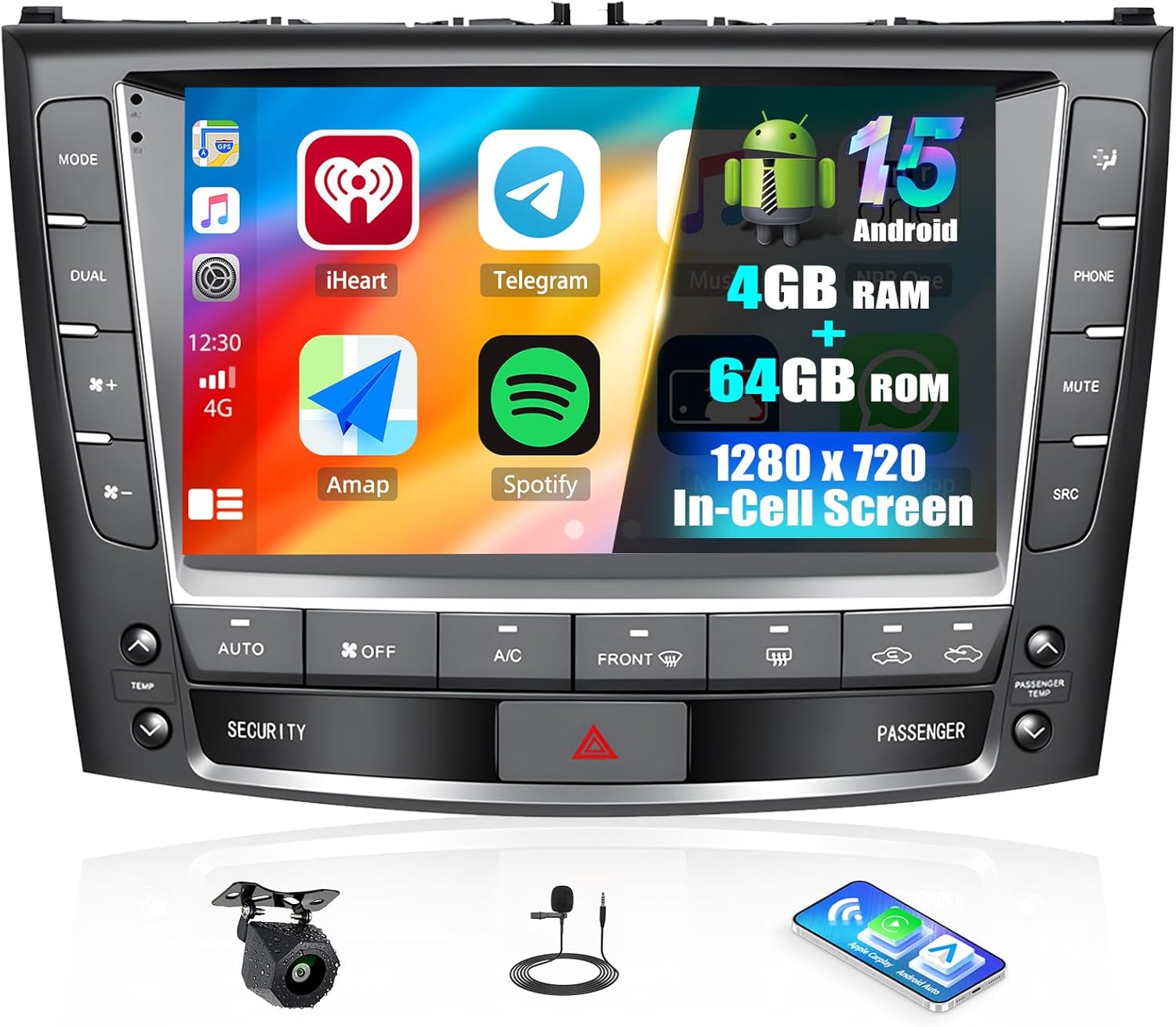 SIXTOP 4G+64G Android Car Stereo for Lexus IS250 IS300 IS350 2006-2012 Wireless CarPlay Android Auto, 9 inch in-Cell 1280 * 720 Touchscreen, GPS,Bluetooth 5.0 Radio, FM/RDS, SWC, EQ AHD Rear Camera