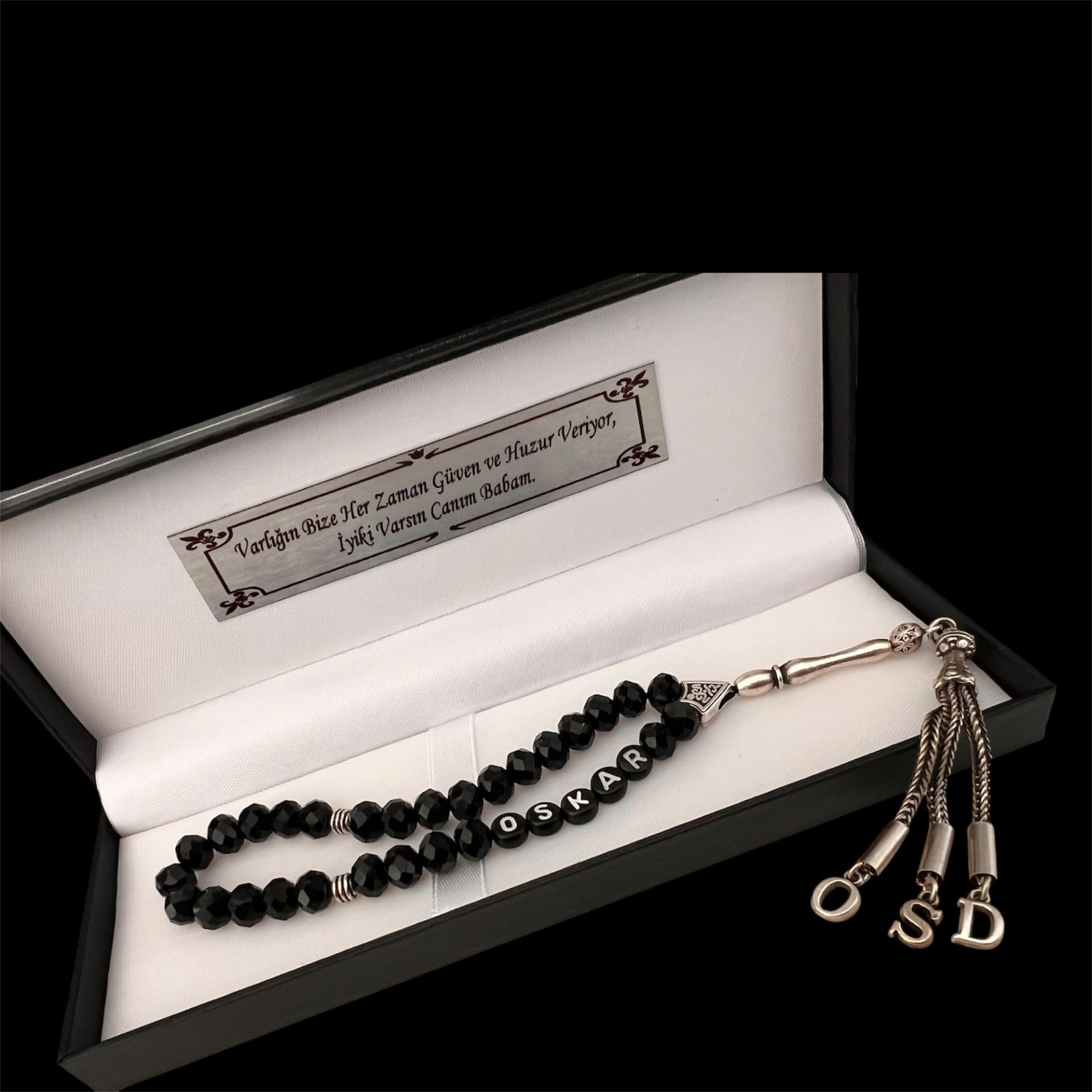 Personalisierter Tesbih mit Namen - Emotionales Geschenk für Männer & Frauen - Handgefertigt Handmade Germany - Premium Geschenk mit Box - Individuelles Unikat Anfertigung mit Wunschnamen