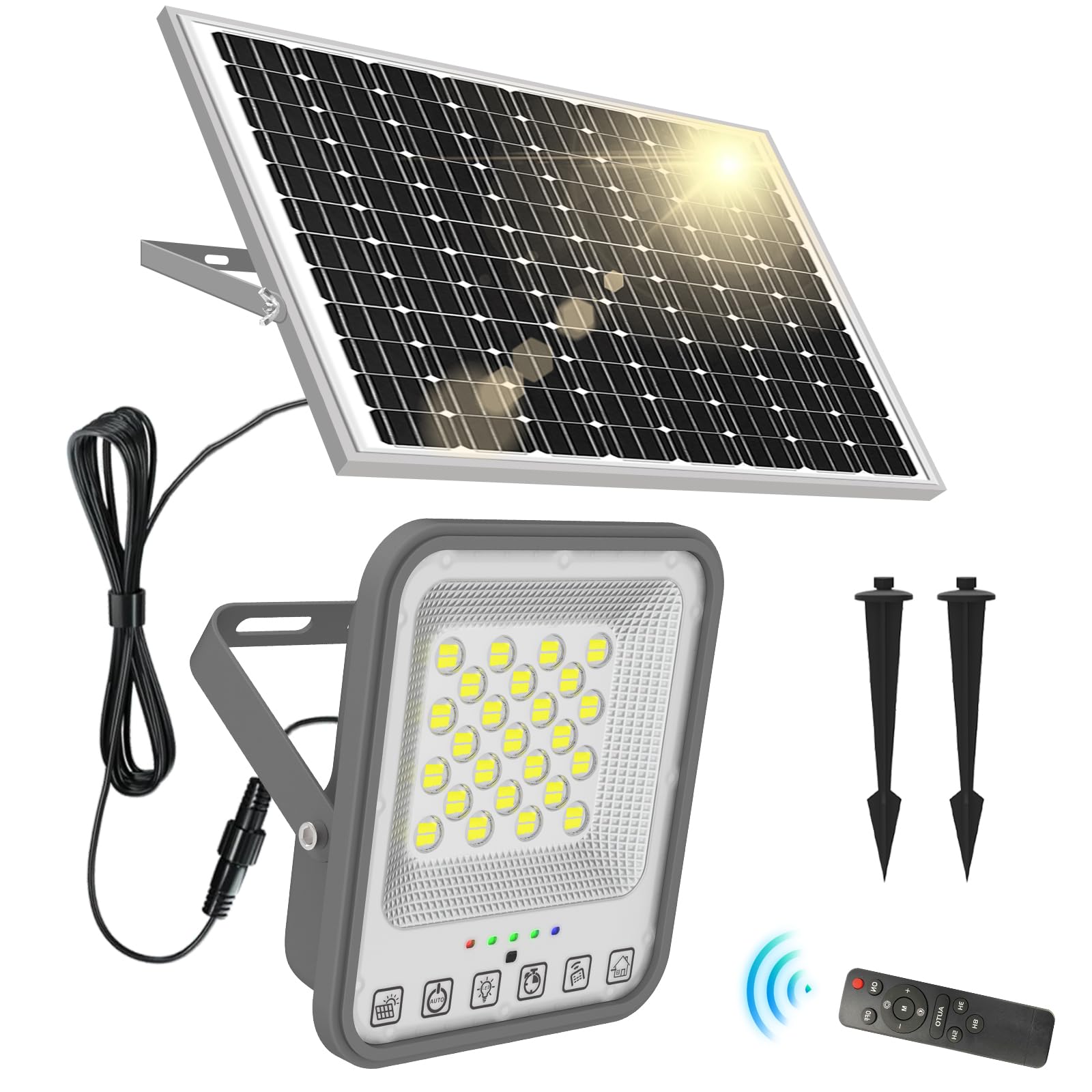 Entelechy Solar Lights Outdoor Waterproof,2 in 1 Solar Flood Light Dusk to Dawn 20000LM,Aluminum Solar Powered Security Lights for Garage Porch Patio Yard Shed Garden