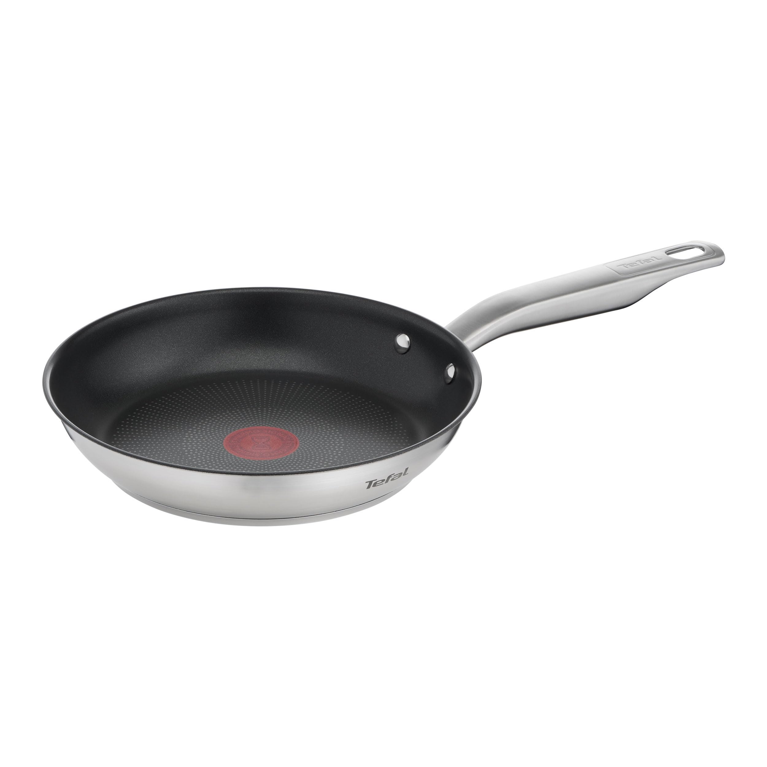 Tefal Virtuoso E49104 Poêle en acier inoxydable avec revêtement antiadhésif Titanium Pro, signal thermique à température de cuis