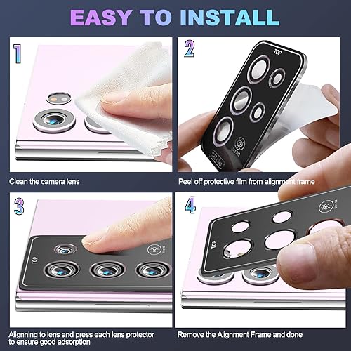 Miniatura 4 de Xfilm Protector de lente de cámara para Samsung Galaxy S23 Ultra, protectores de lente individuales de aleación con marco de alineación, resistente