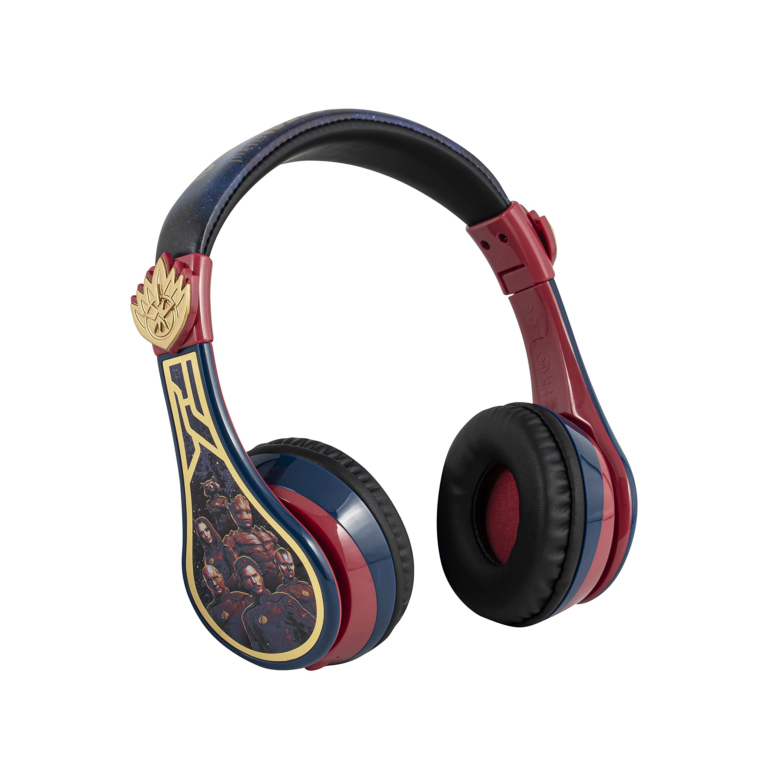 eKids Guardians of The Galaxy Kids Bluetooth Headphones, Wireless Headphones with Microphone includes Aux Cord, Volume Reduced Kids Foldable Headphones for School, Home, or Travel