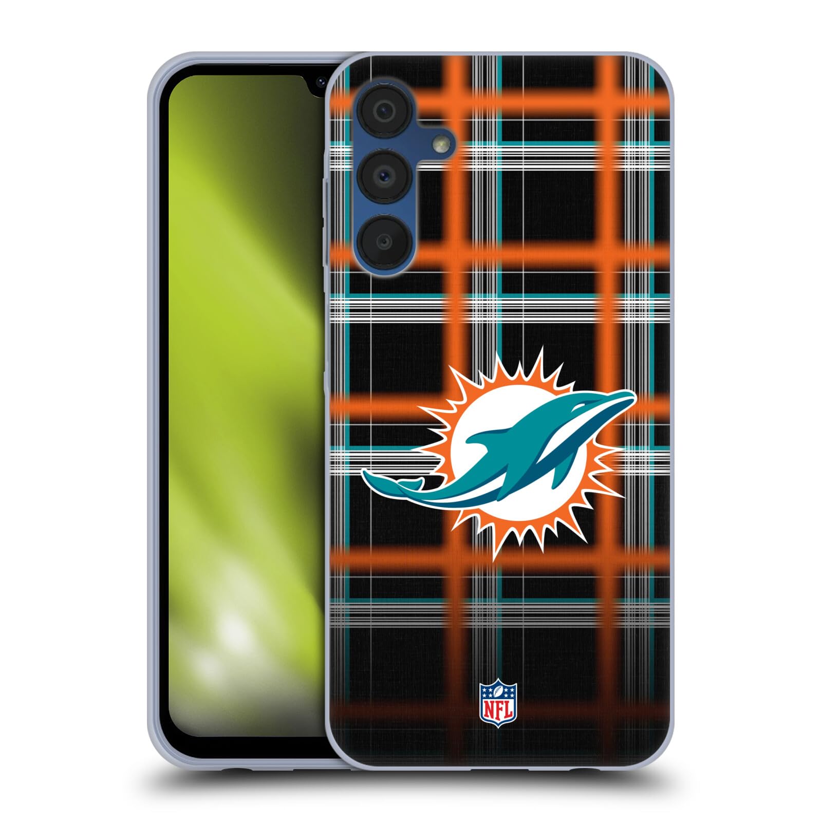 Carcasa de gel Samsung Galaxy A15 antideslizante funda flexible Miami Dolphins NFL 8