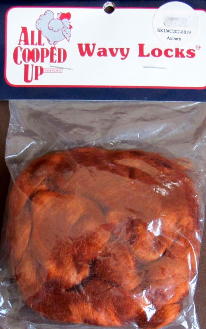 All Cooped Up WAVY LOCKS Craft DOLL HAIR 1/2 Oz. AUBURN Color 100% Viscose
