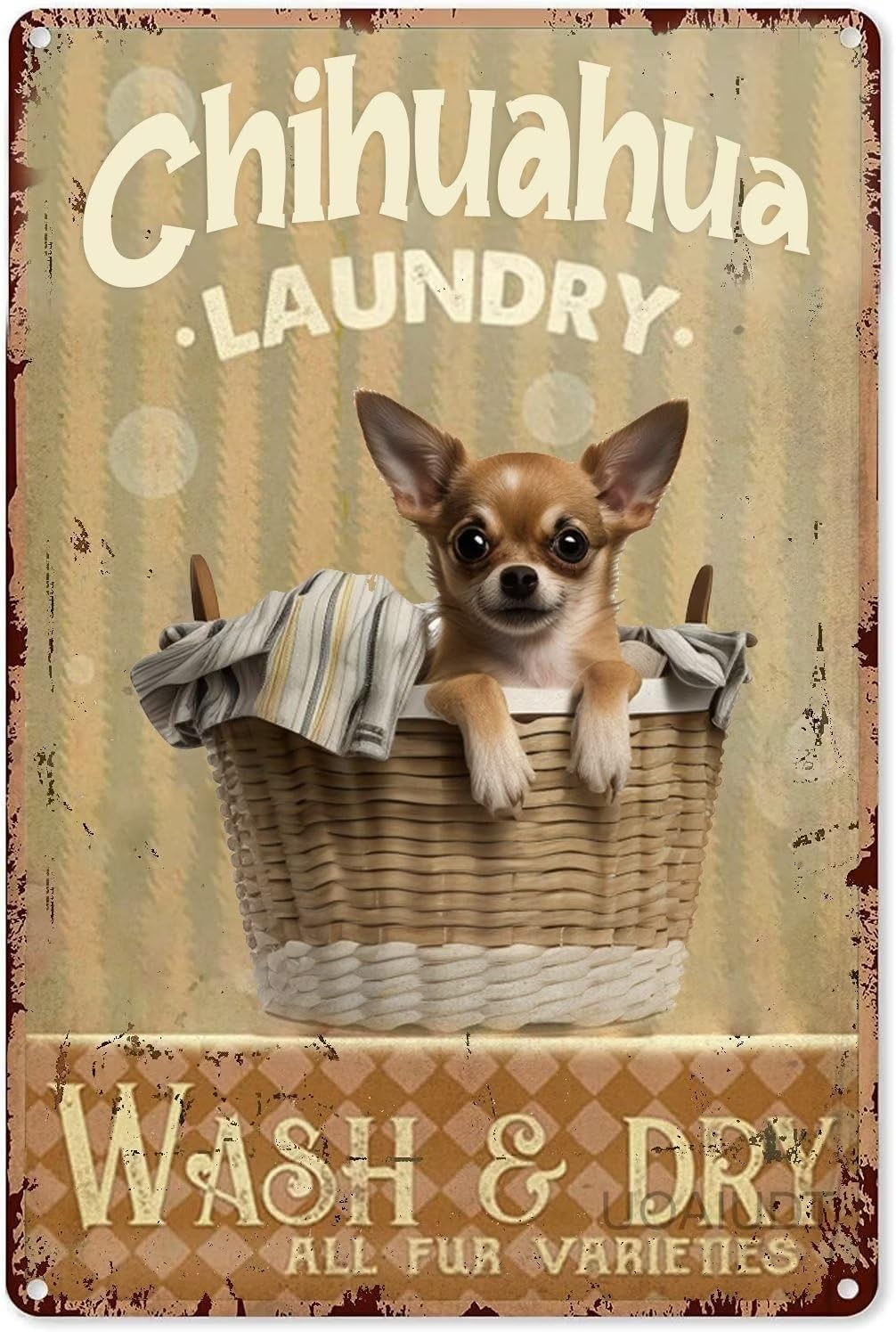 UOAIUDT Chihuahua Diamond Art Kits for Adults,5D Painting Art Dog Laundry Wash & Dry Diamond Painting Kit for Beginner DIY Diamond Gem Art Painting Kits for Home Wall Decor 20x20 Inch