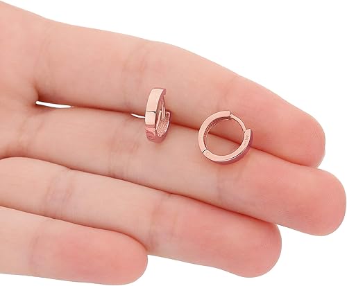 Miniatura 2 de 14kt Gold Huggie Hoop Earrings Minimalist Small Simple Thin huggies For Women and Men Polished Flat Hinged Hoop