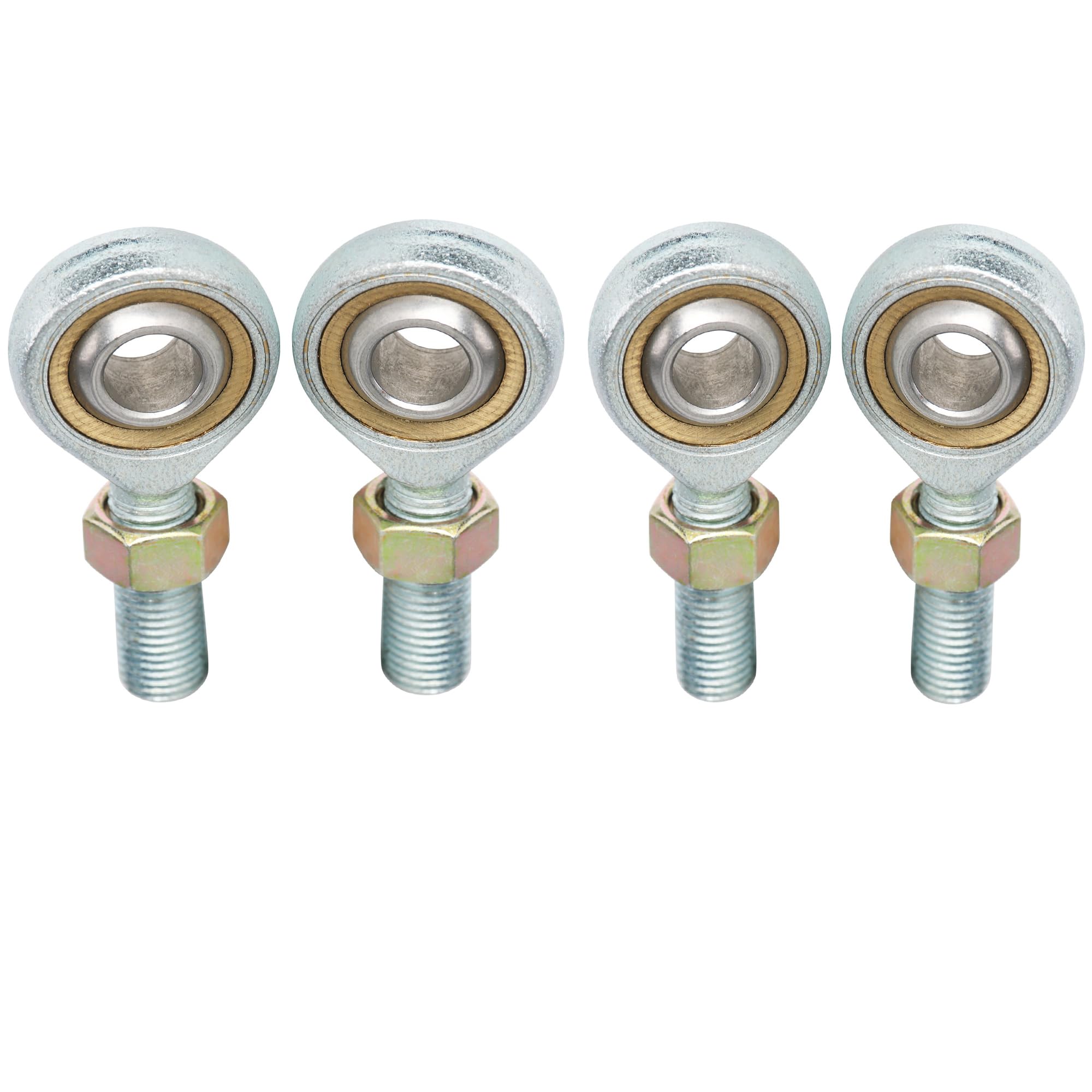 YC Yier 4pcs M10 x1.25mm Rod End Bearing 10mm Bore Left Right Hand Thread, Ball Joint Self-Lubricating Heim Joint Rod Ends,includes Jam Nuts