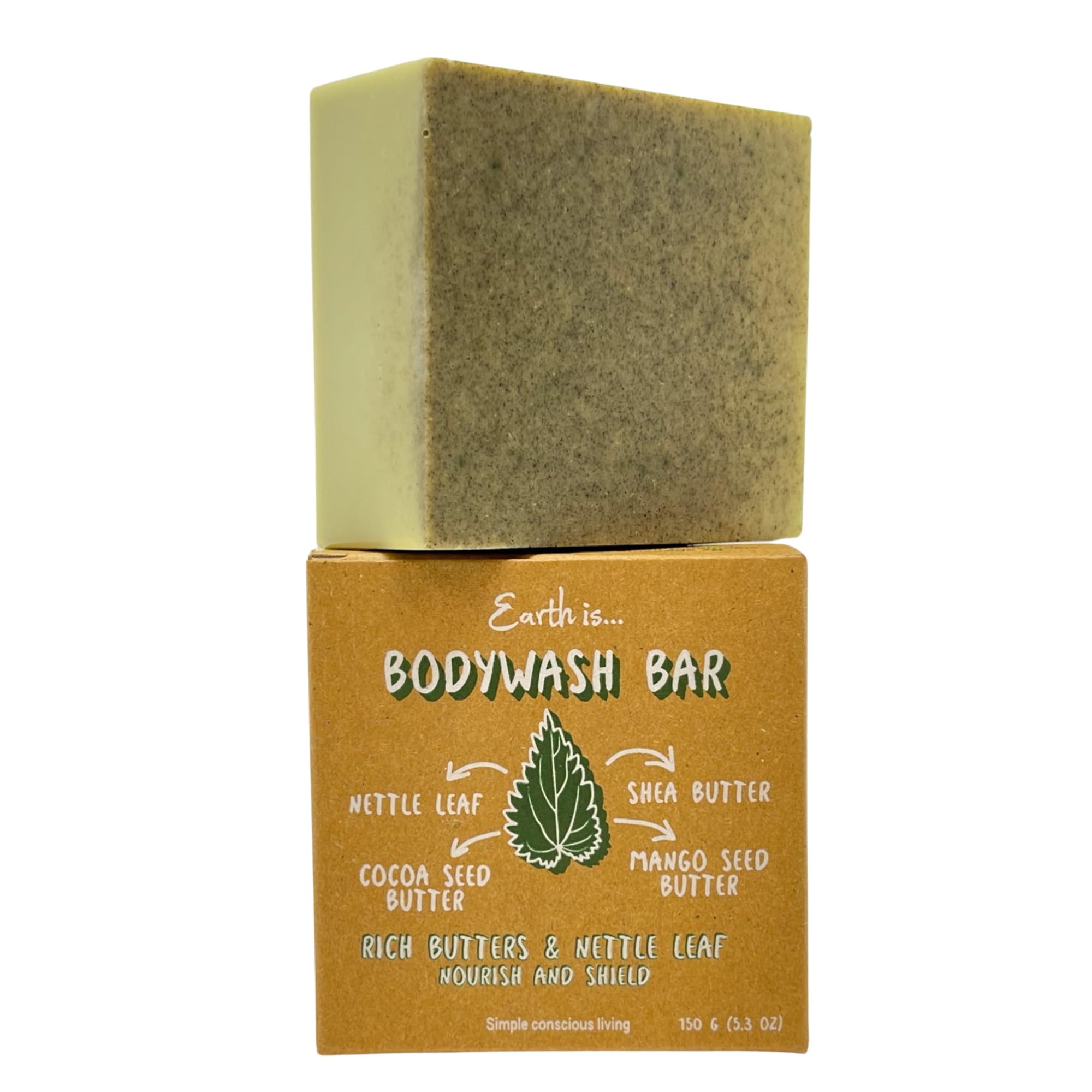Earth is…Body Wash Bars - Natural Moisturizing Formula - Vegan, Plastic Free, Eco-Friendly - Choose Your Scent & Ingredient Delight! - 5oz Each (Rich Butters and Nettle Leaf)