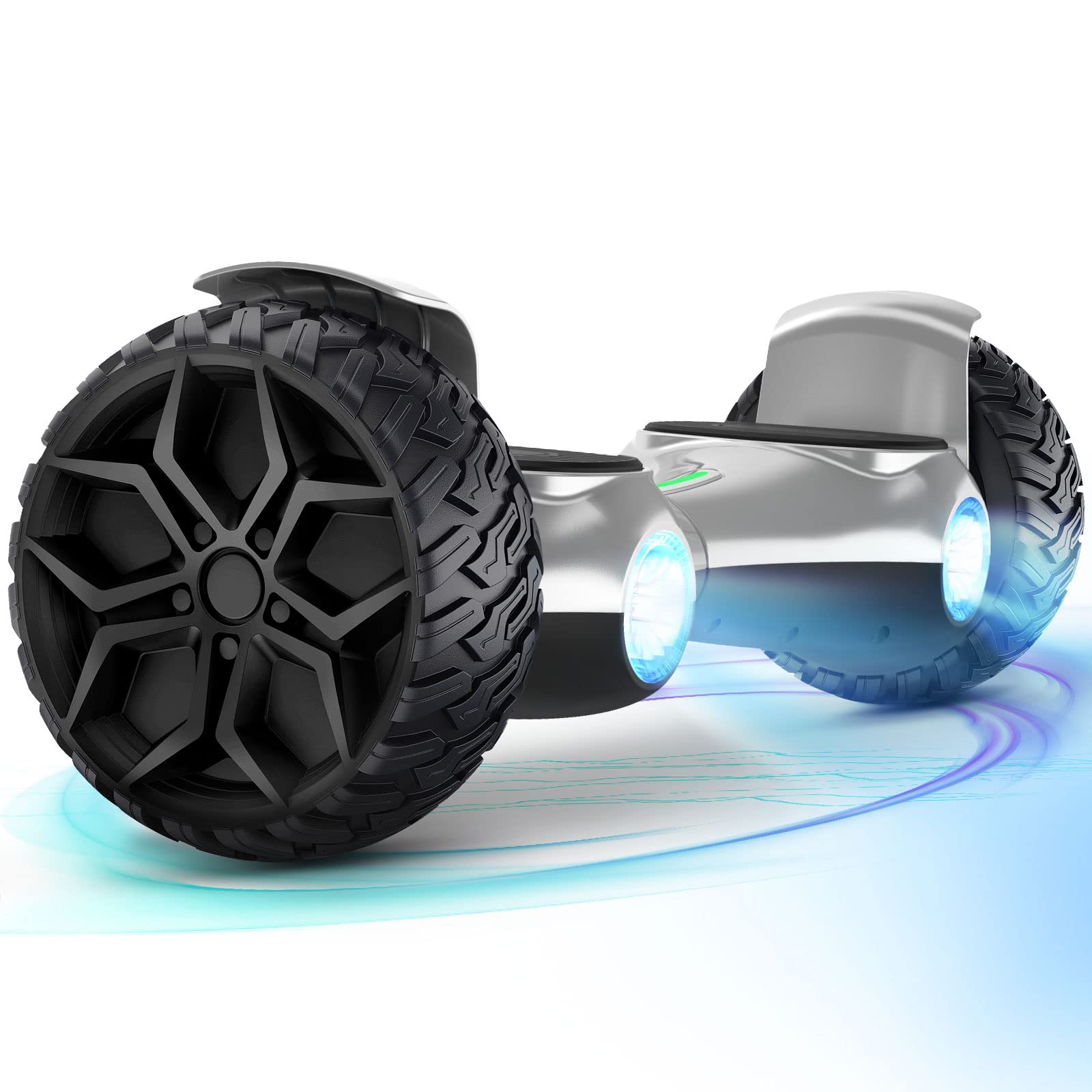 All Terrain Hoverboard - 8.5" Offroad Hoverboard with Lights and Bluetooth for Adults